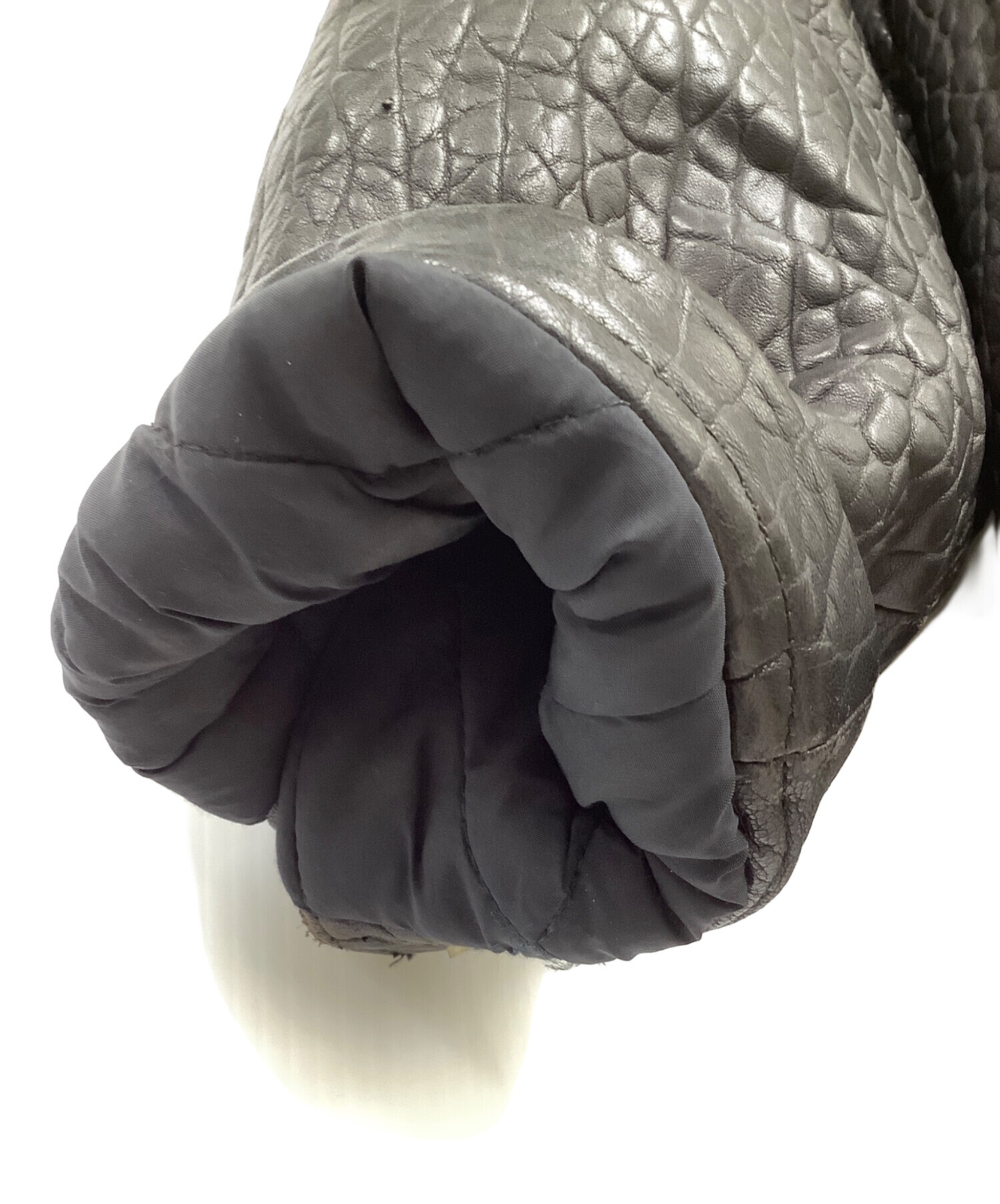 中古・古着通販】BONEVILLE (ボンネビル) レザーブルゾン ブラック