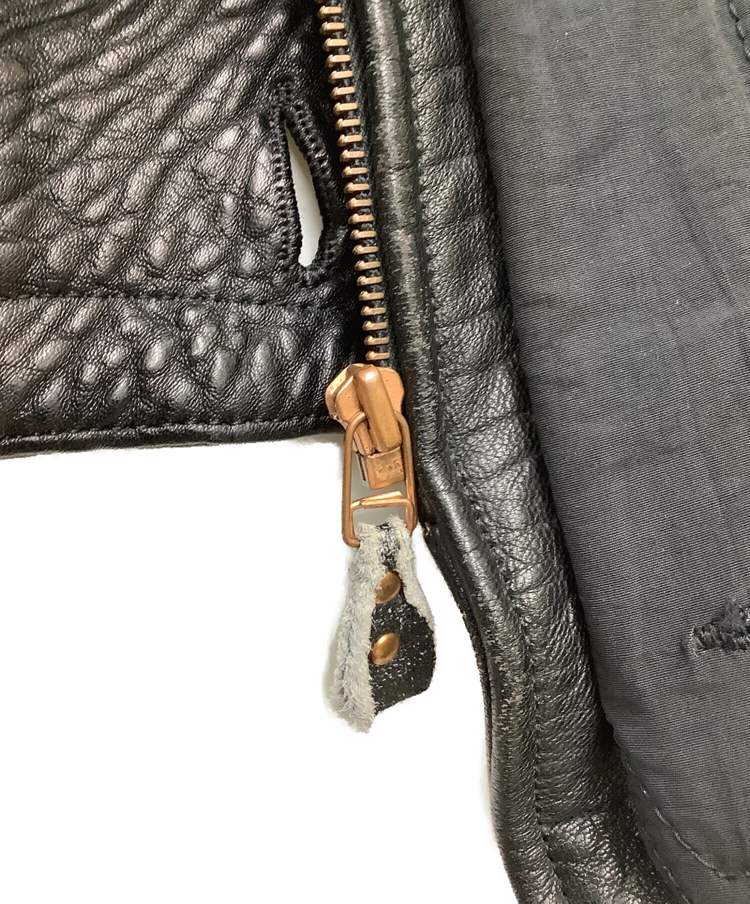 中古・古着通販】BONEVILLE (ボンネビル) レザーブルゾン ブラック