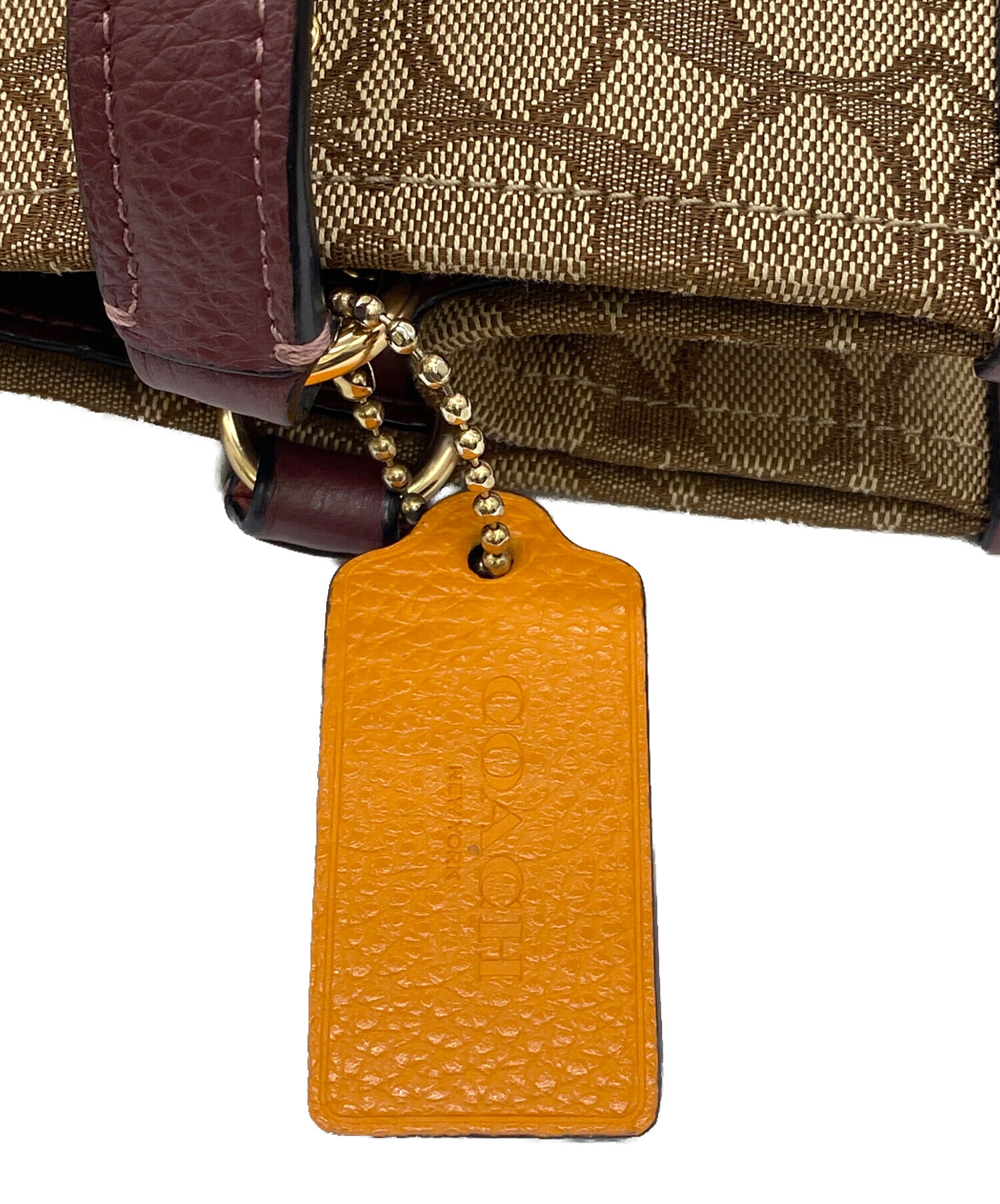 中古・古着通販】COACH (コーチ) トートバッグ ボルドー×ブラウン 