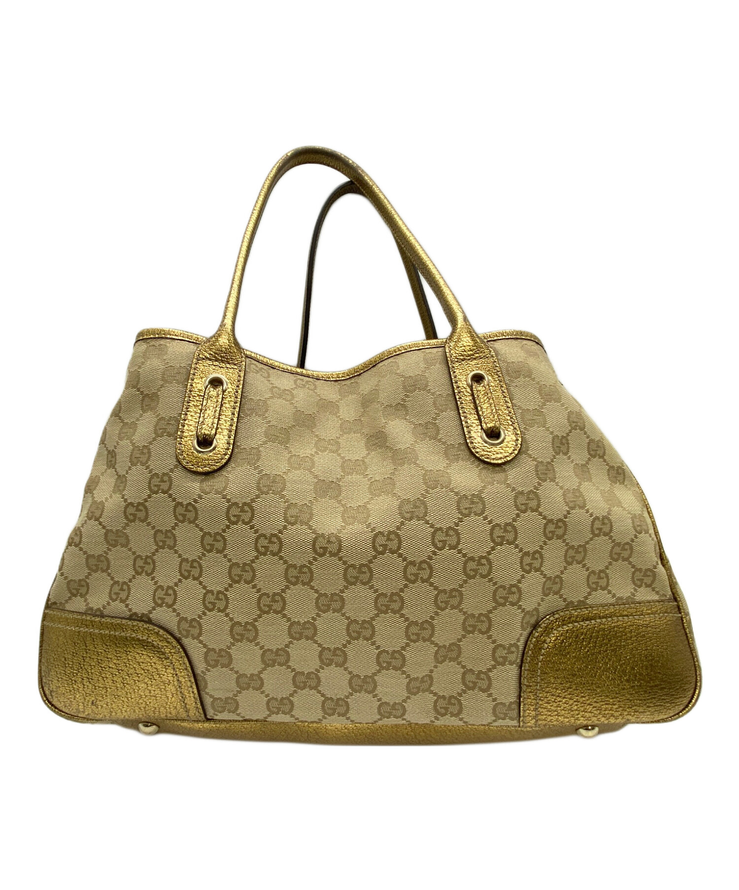 中古・古着通販】GUCCI (グッチ) トートバッグ ゴールド×ベージュ 