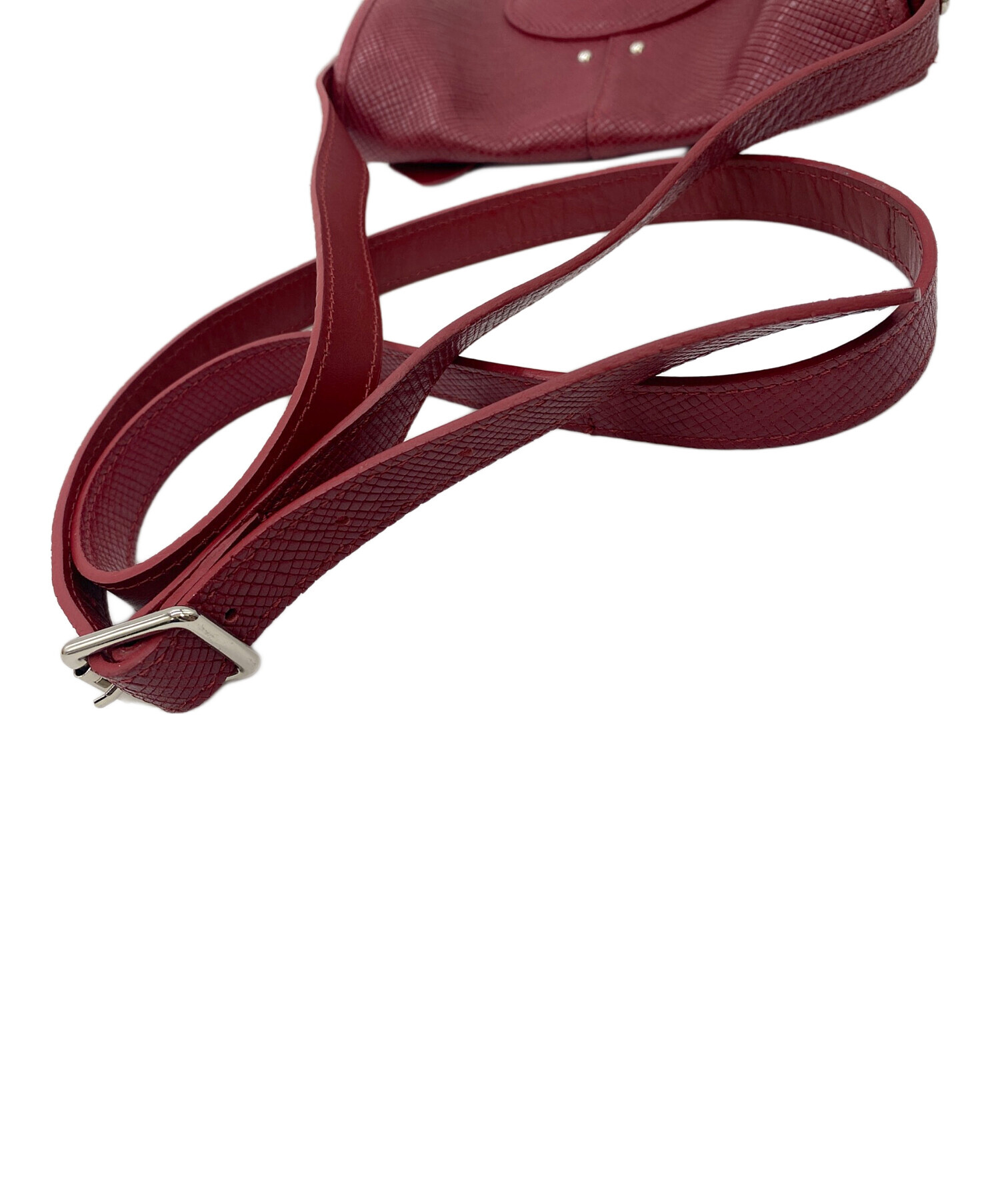 中古・古着通販】LONGCHAMP (ロンシャン) レザーショルダーバッグ 