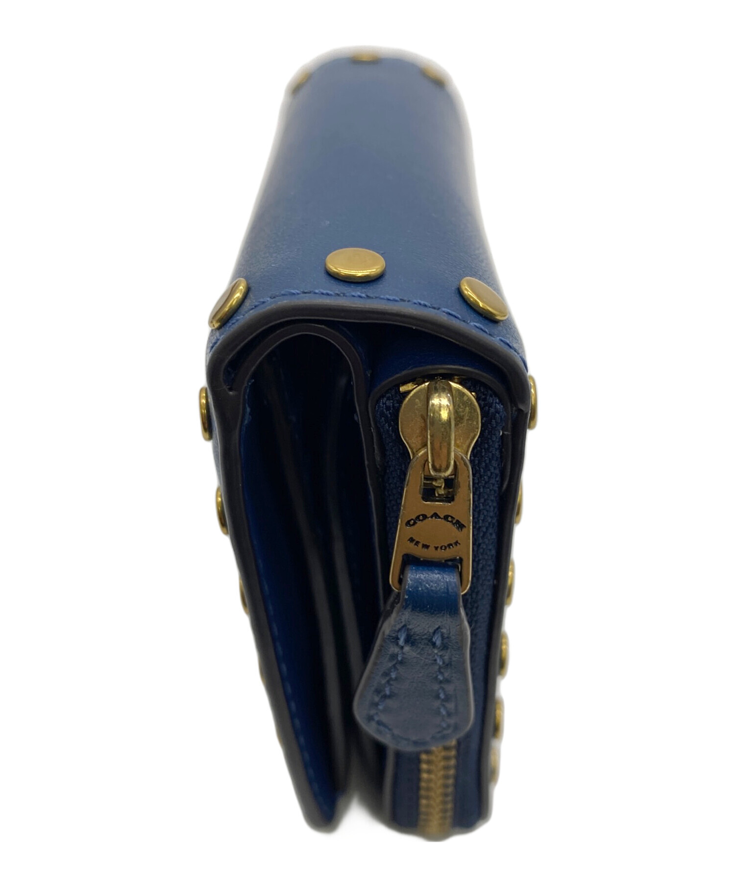中古・古着通販】COACH (コーチ) 2つ折り財布 ブルー｜ブランド・古着