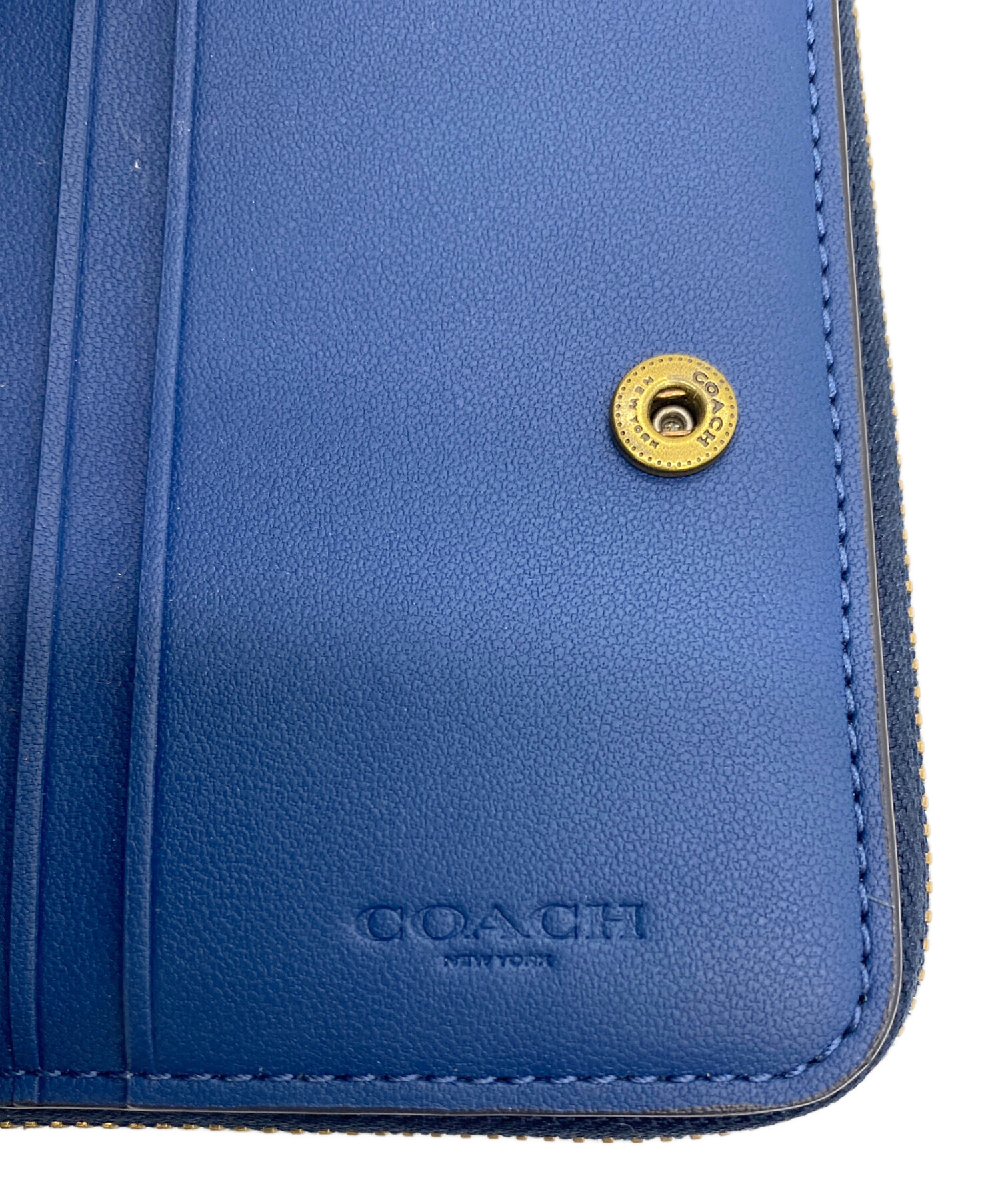 中古・古着通販】COACH (コーチ) 2つ折り財布 ブルー｜ブランド・古着