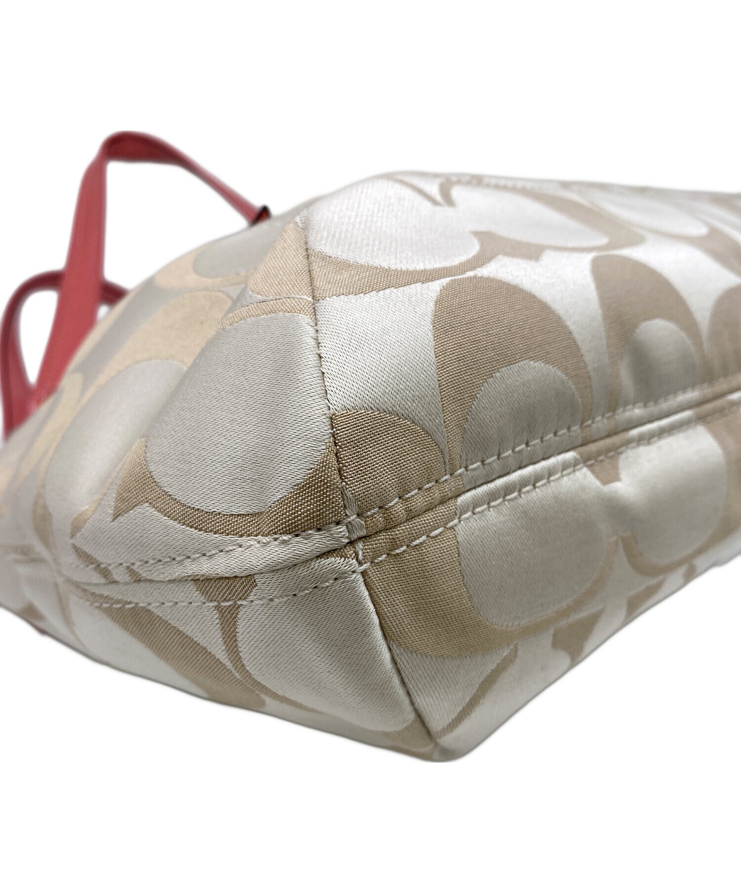 中古・古着通販】COACH (コーチ) トートバッグ ベージュ×ピンク 