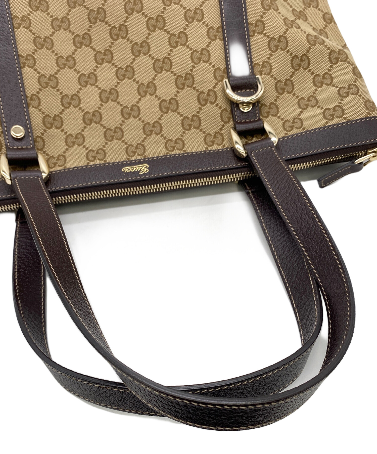 中古・古着通販】GUCCI (グッチ) キャンバストートバッグ ベージュ