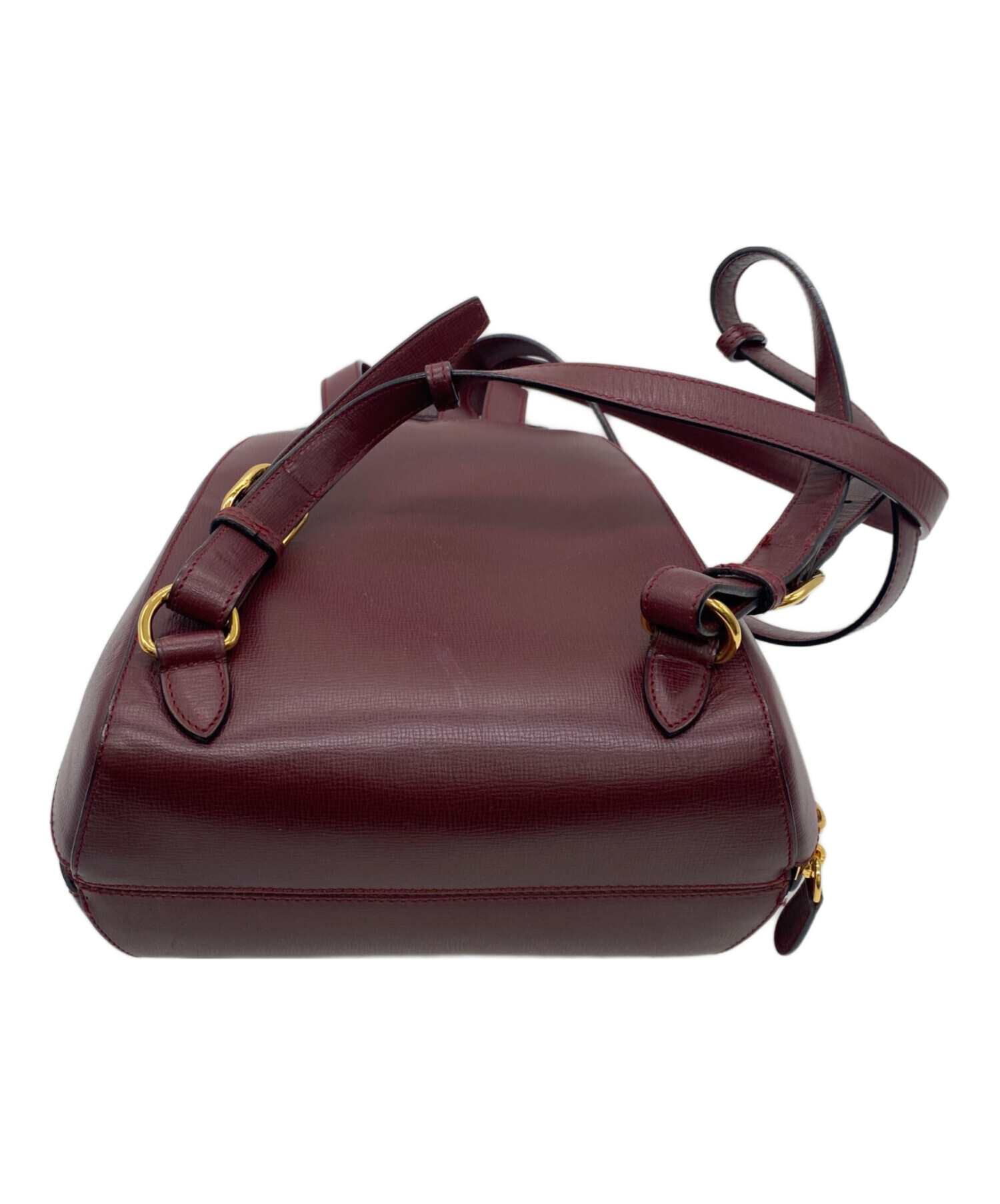 【5pc3134-k】カルティエ リュック・デイパック マスト レザー ボルドー ゴールド金具【中古】レディース 中古・古着通販】Cartier (カルティエ) リュック ボルドー サイズ:表記