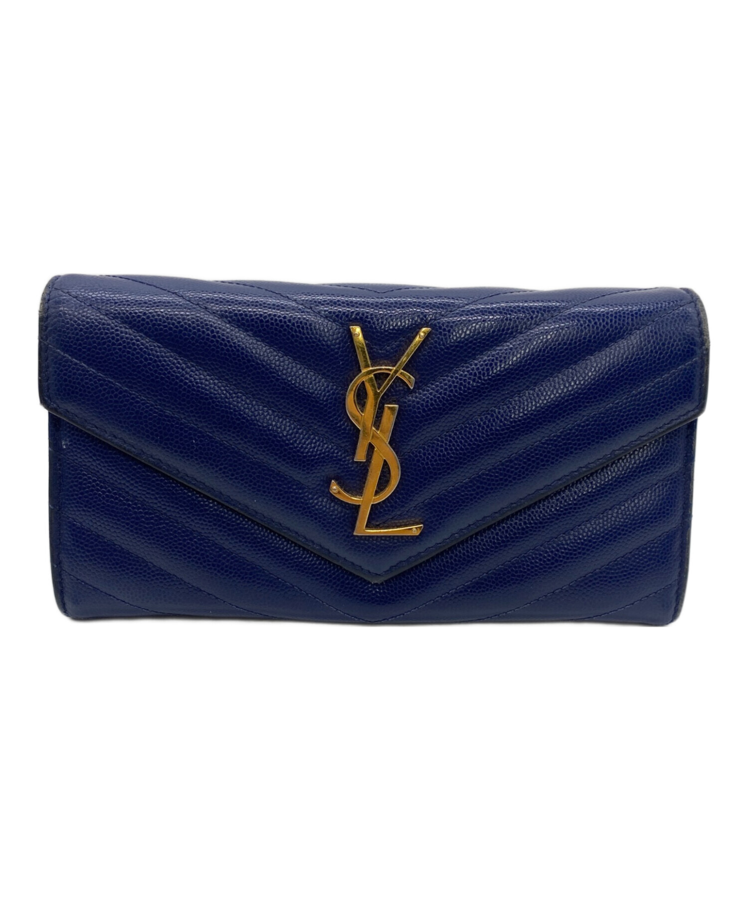 中古・古着通販】SAINT LAURENT (サンローラン) 長財布 ネイビー 