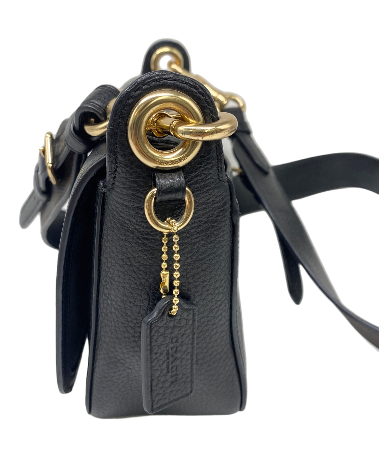 中古・古着通販】COACH (コーチ) ショルダーバッグ ブラック×ブラウン 