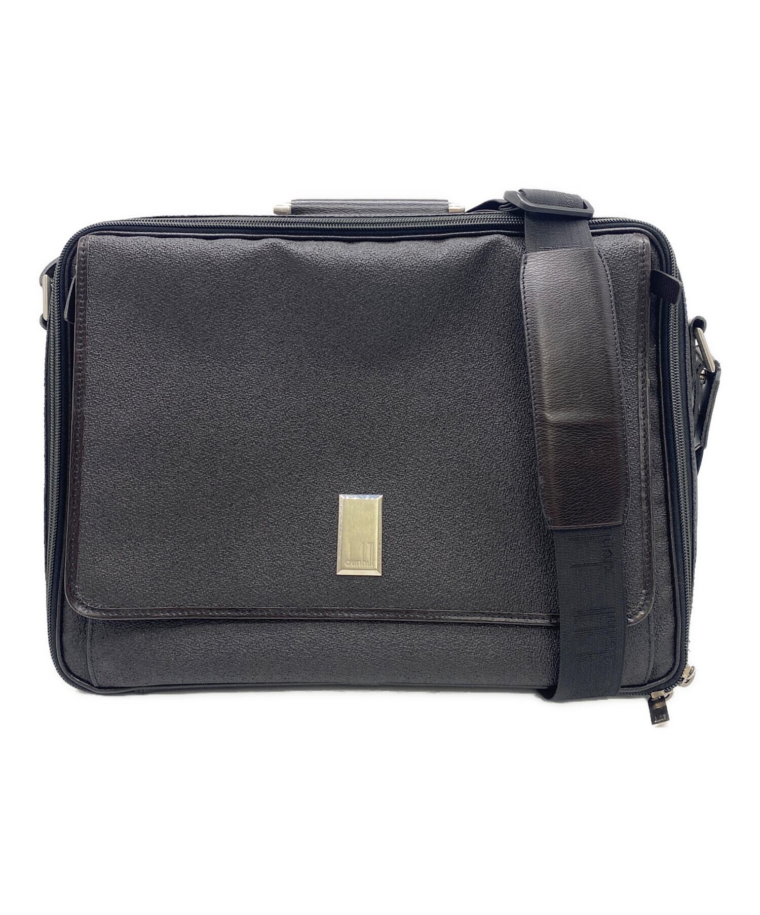 中古・古着通販】dunhill (ダンヒル) ビジネスバッグ ブラック×グレー 