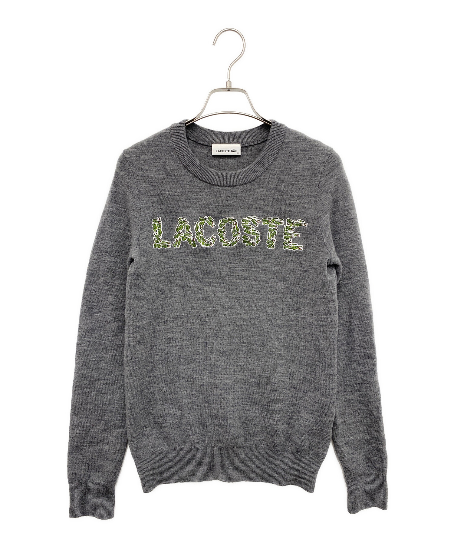 中古・古着通販】LACOSTE (ラコステ) 薄手ニット グレー サイズ:S 