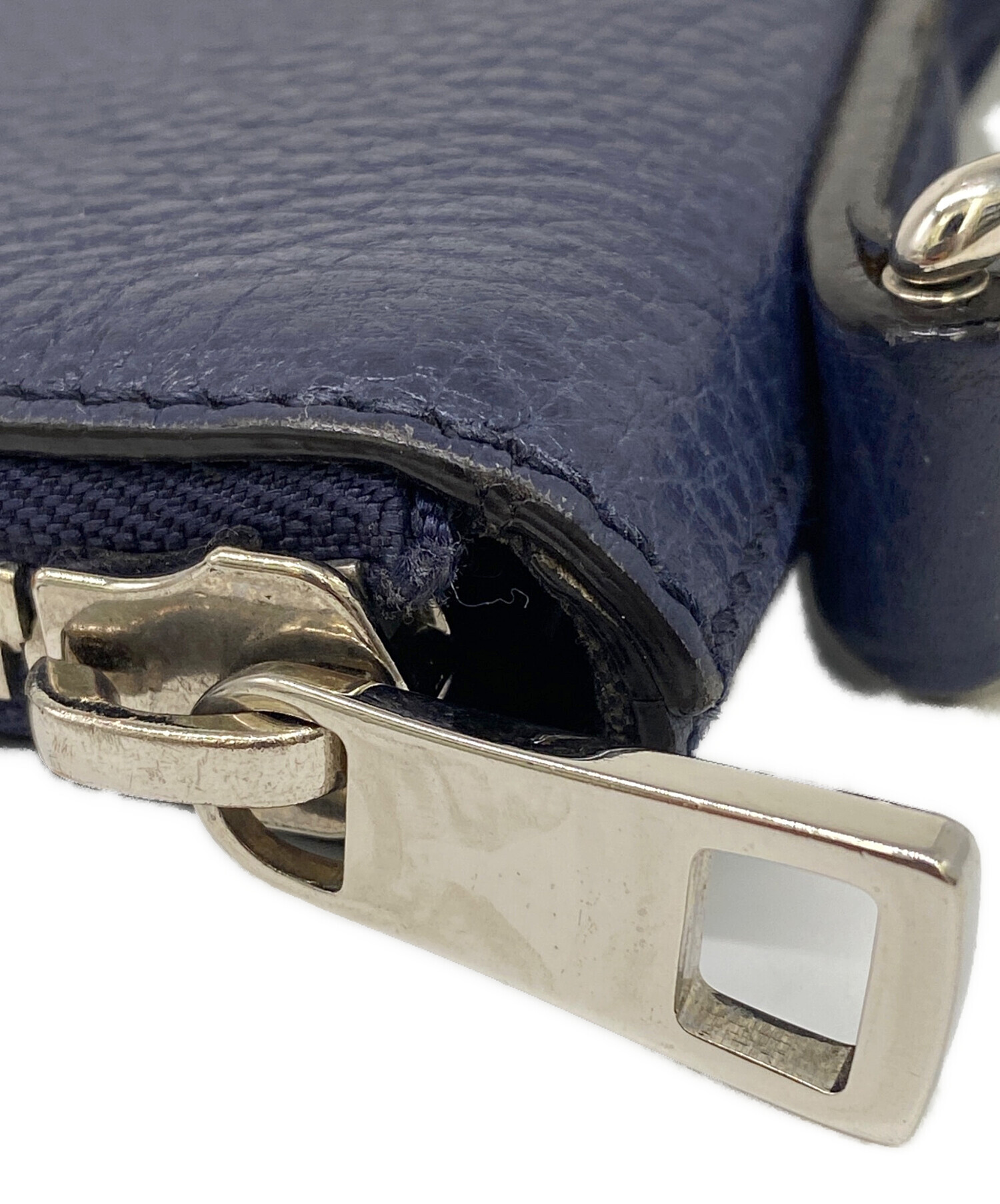 中古・古着通販】GUCCI (グッチ) セカンドバッグ ネイビー サイズ:表記