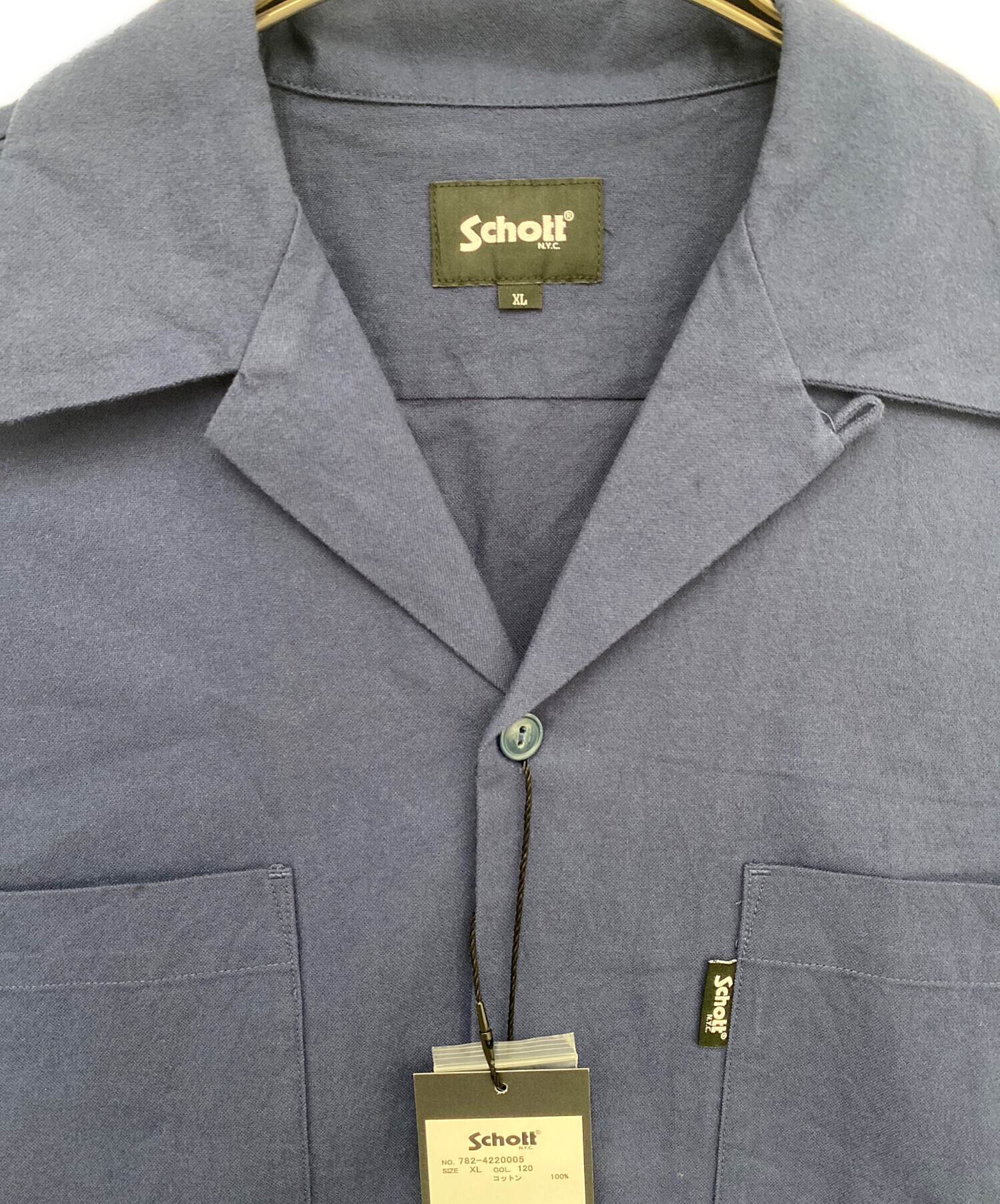 Schott 長袖シャツ XL ダークグレー 中古・古着通販】Schott (ショット) 長袖シャツ ネイビー サイズ:XL