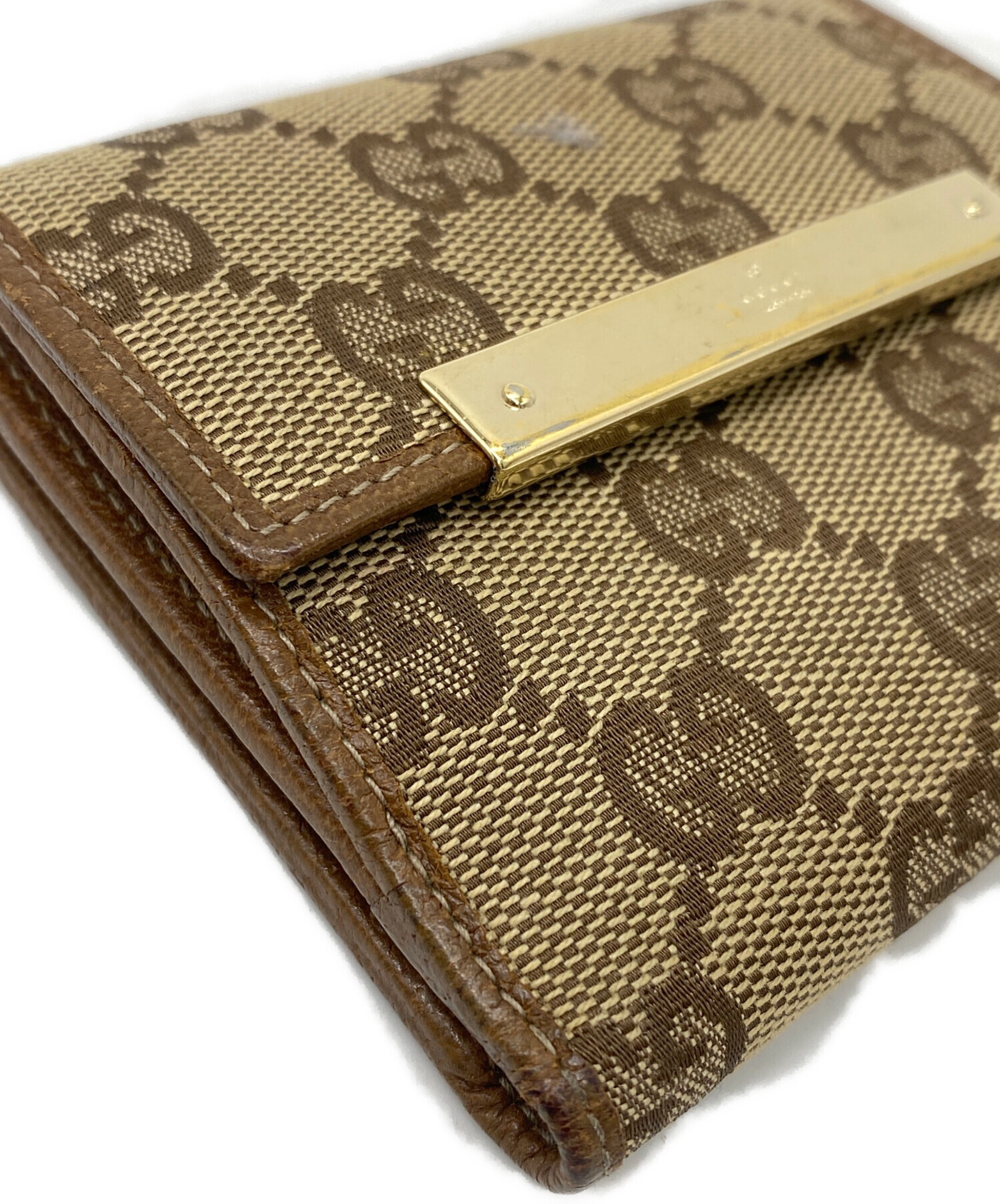 中古・古着通販】GUCCI (グッチ) 2つ折り財布 ベージュ サイズ:表記