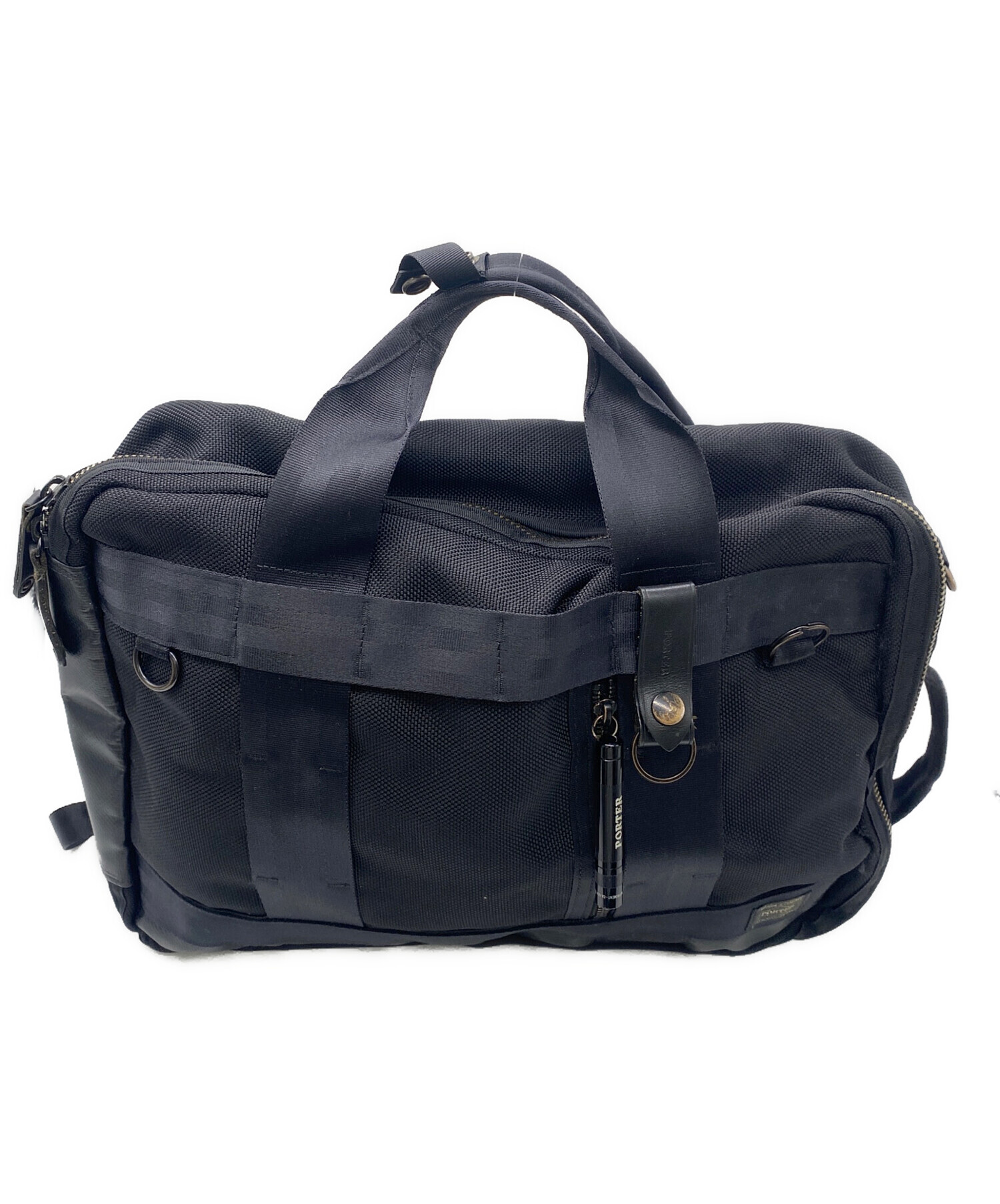 ポーターナイロン ブラック ビジネスバッグ　3way 中古 中古・古着通販】PORTER (ポーター) 3WAYビジネスバッグ ブラック
