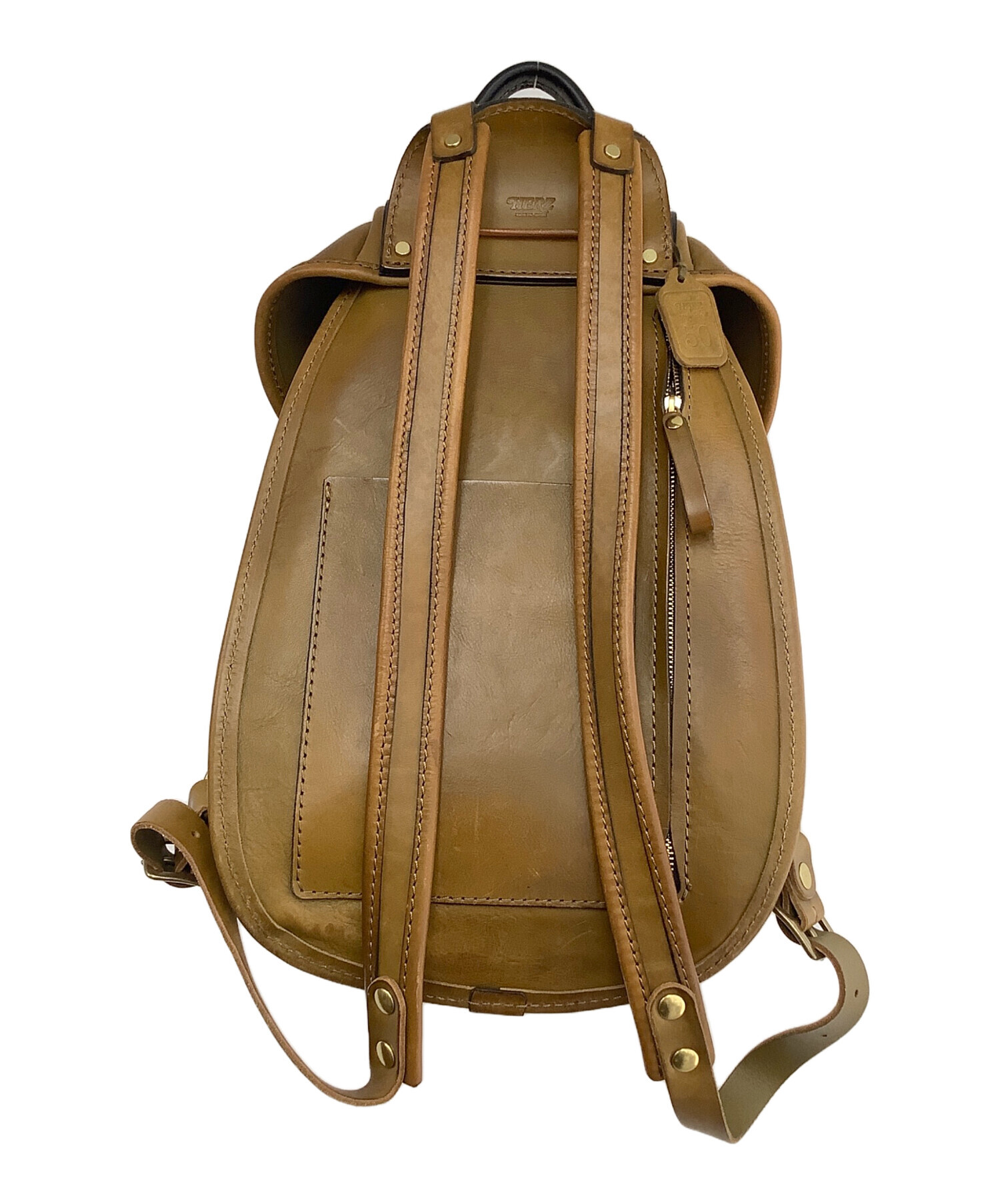 ヘルツ　半かぶせの二本ベルトリュック HERZ 美品 ヘルツ 半かぶせの二本ベルトリュック R-152 レザー