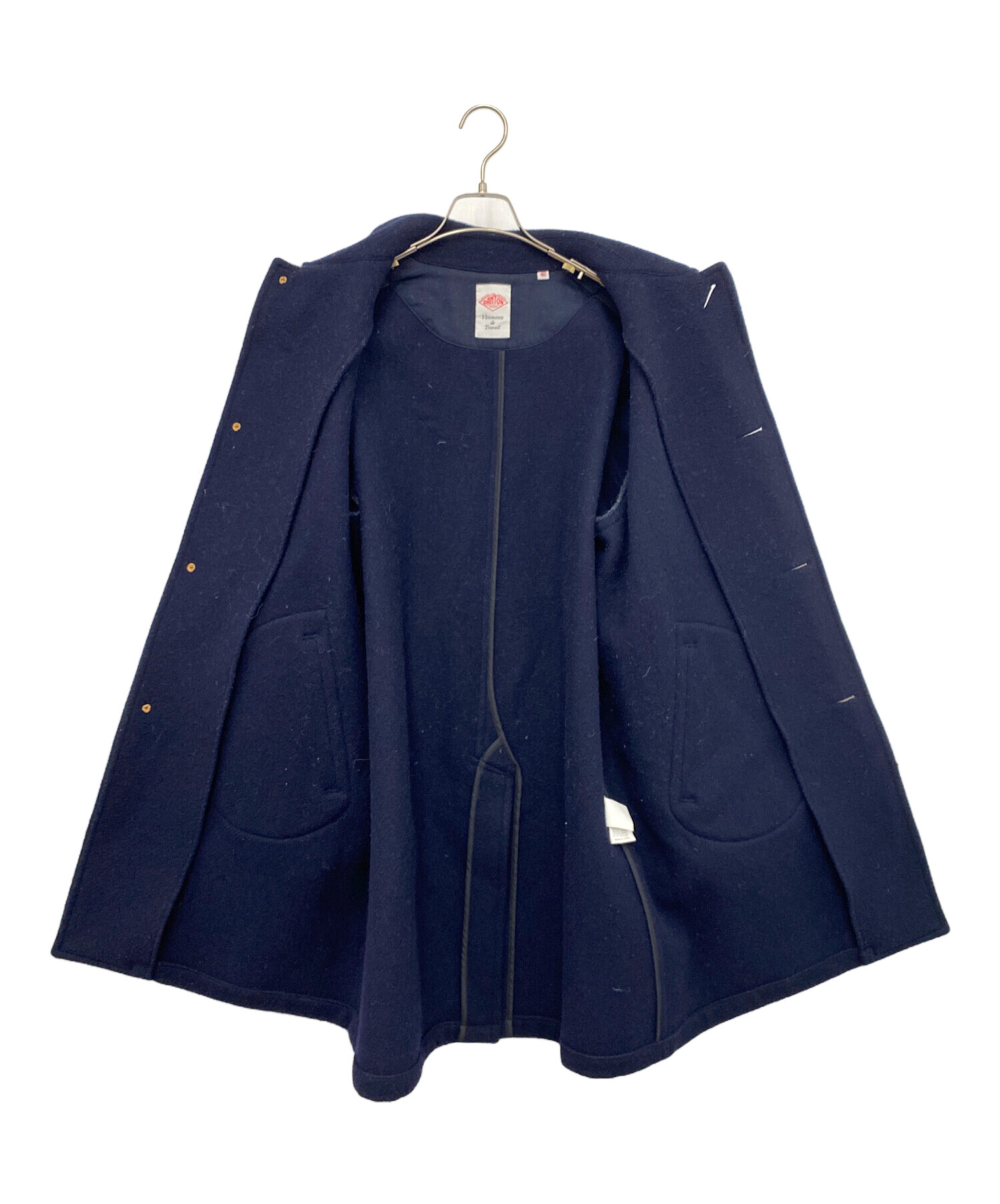 DANTON ネイビー ステンカラーコート　L 中古・古着通販】DANTON (ダントン) ステンカラーコート ネイビー
