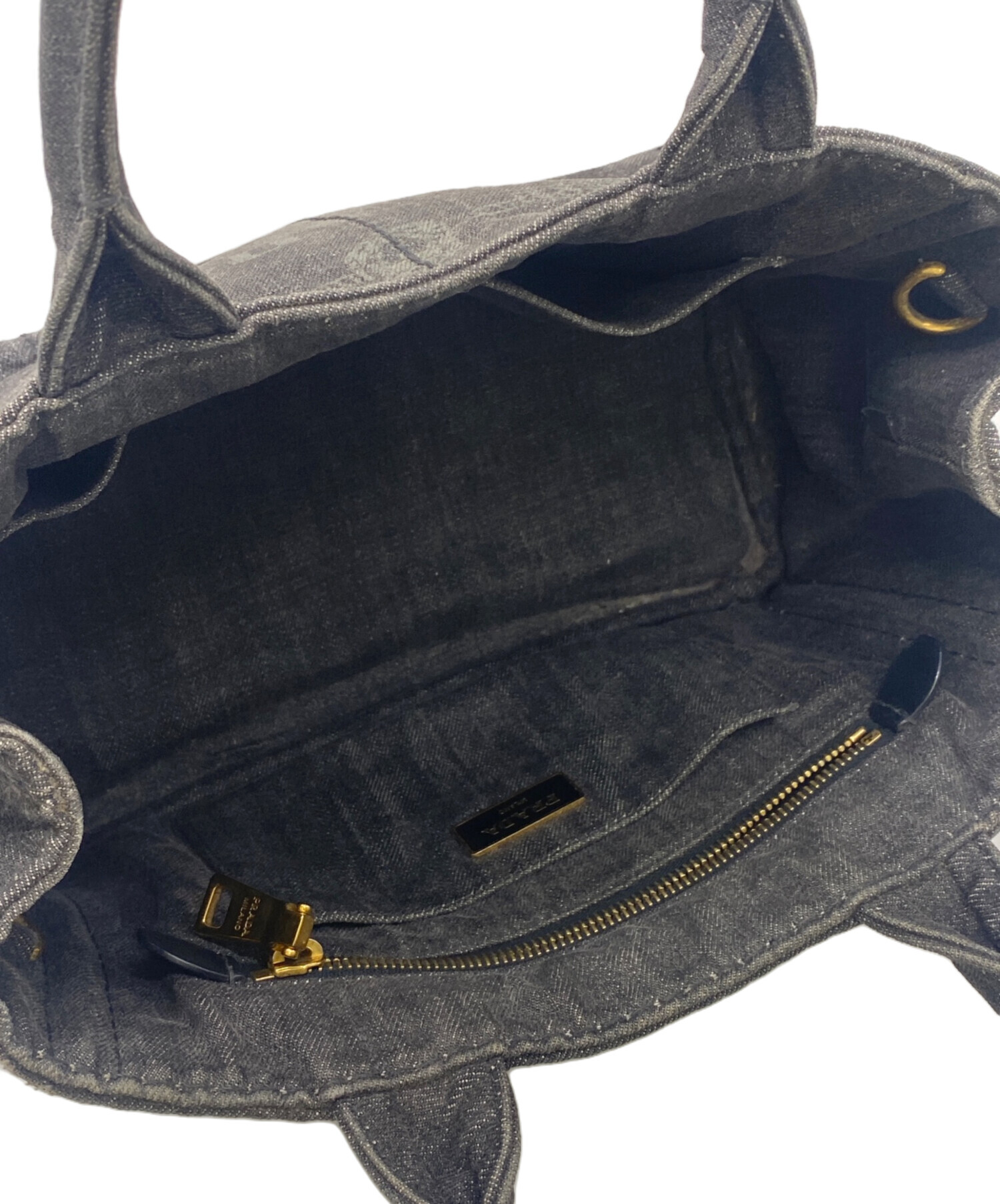 中古・古着通販】PRADA (プラダ) ミニデニムトートバッグ グレー