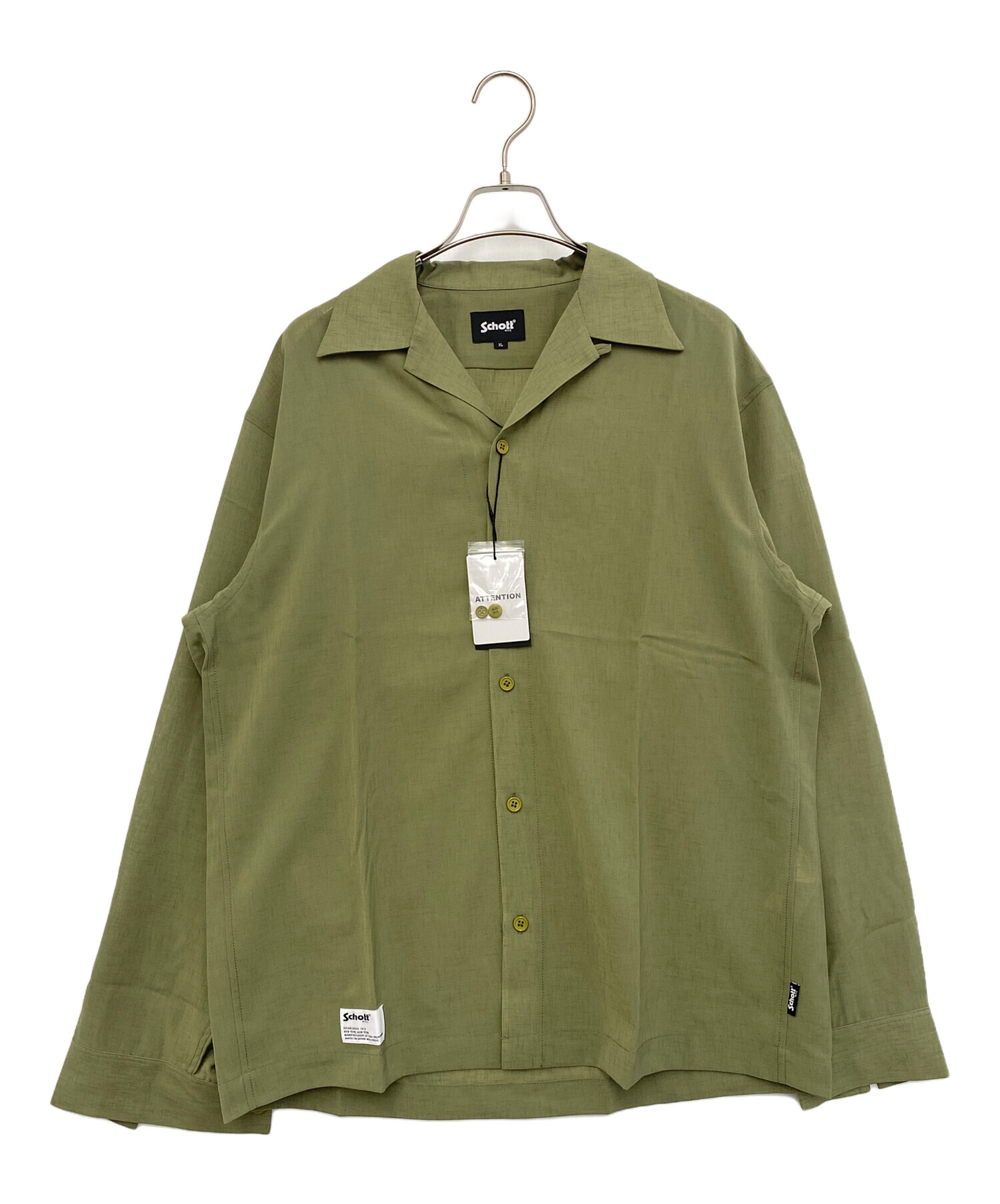 Schott XL 長袖シャツ 中古・古着通販】Schott (ショット) 長袖シャツ グリーン サイズ:XL