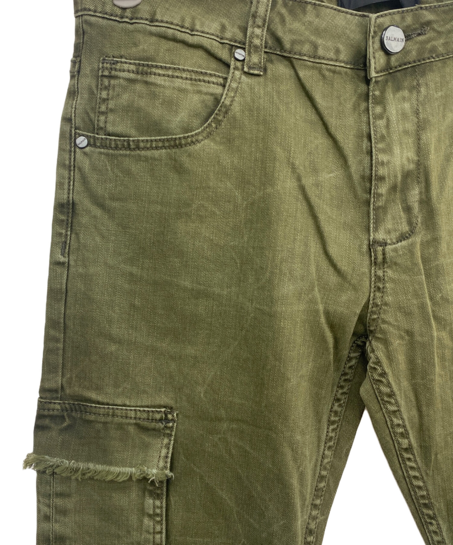 中古・古着通販】BALMAIN (バルマン) デニムパンツ カーキ サイズ:33