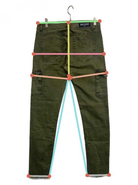 大人気希少品入手困難品BALMAINデニムパンツ(カーキ色)(最終限界値下げ 大人気希少品入手困難品BALMAINデニムパンツ(カーキ色)(最終限界値下げ