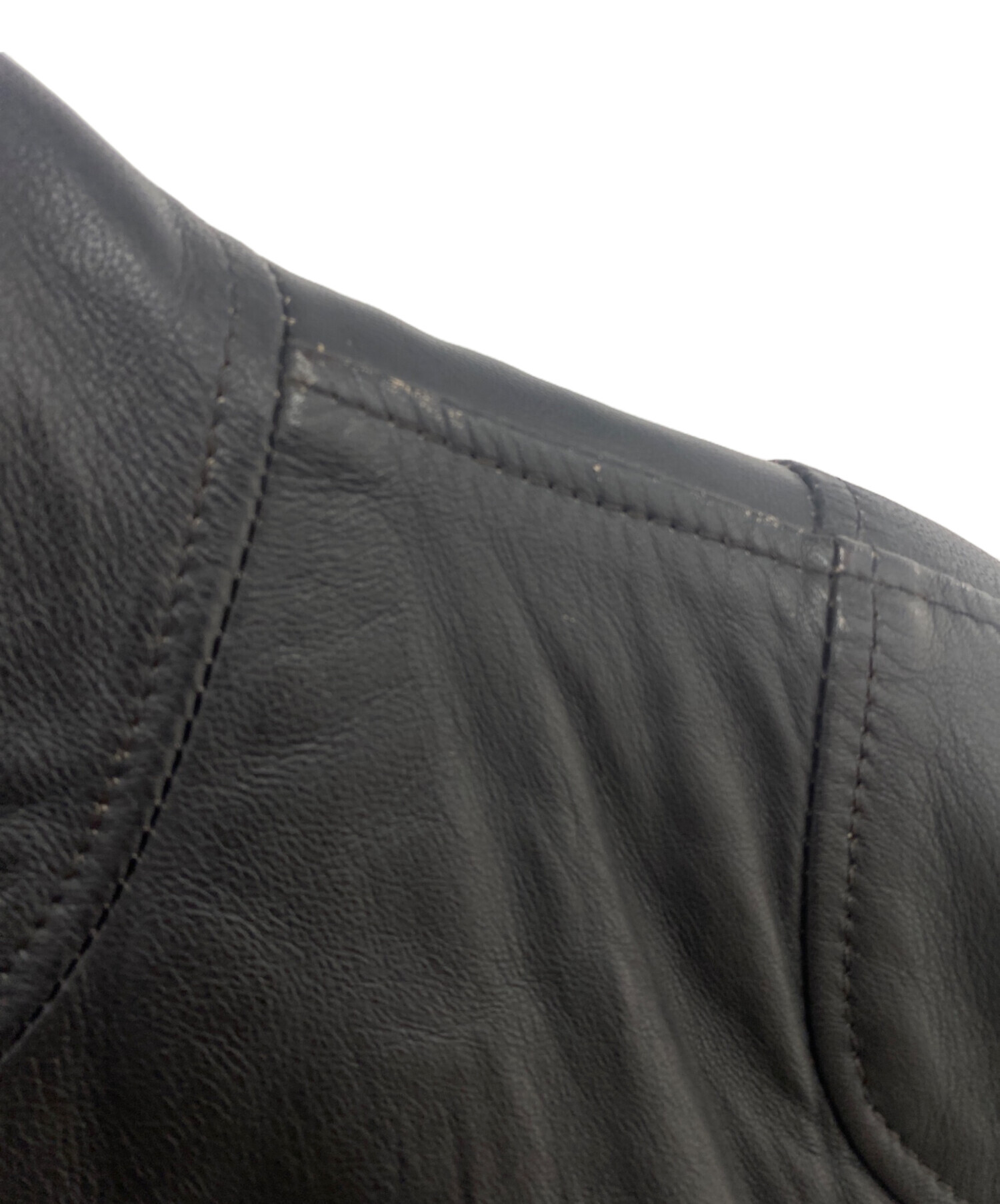 dunhill ブラックレザージャケット dunhill（ダンヒル） レザージャケット ラムスキン ブラック メンズ