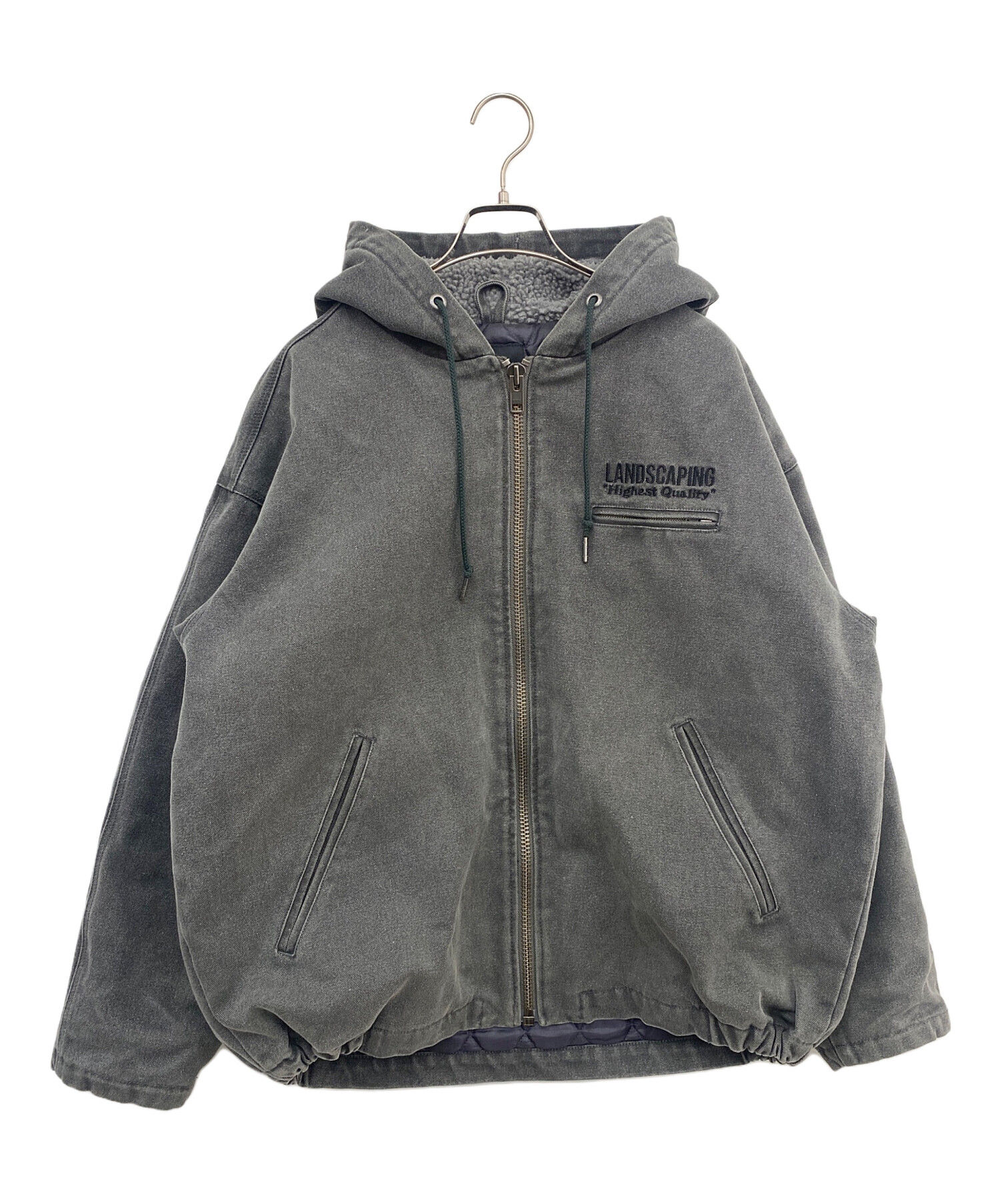 中古・古着通販】HUF (ハフ) フーデッドジャケット グレー サイズ:M 