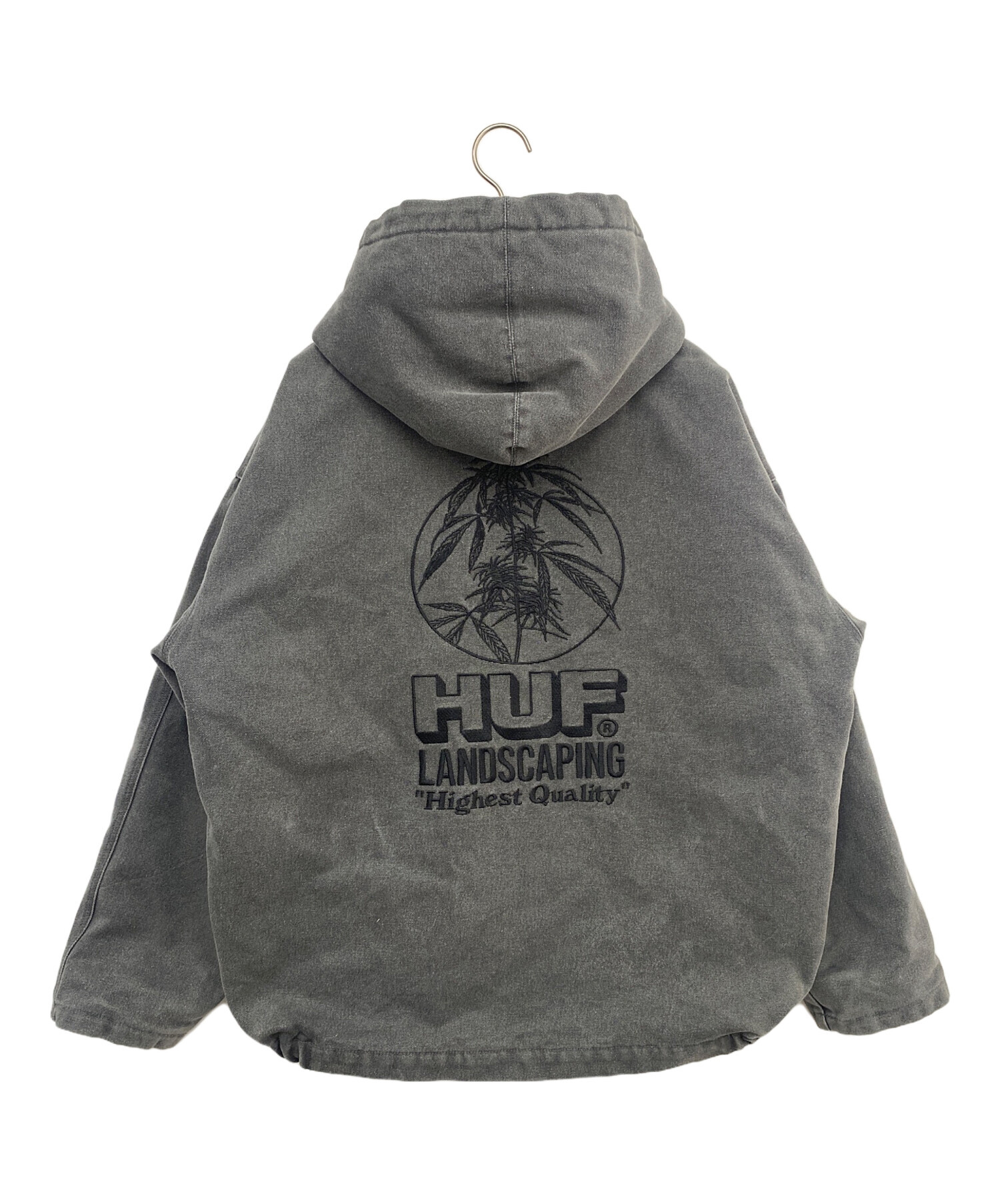 中古・古着通販】HUF (ハフ) フーデッドジャケット グレー サイズ:M 