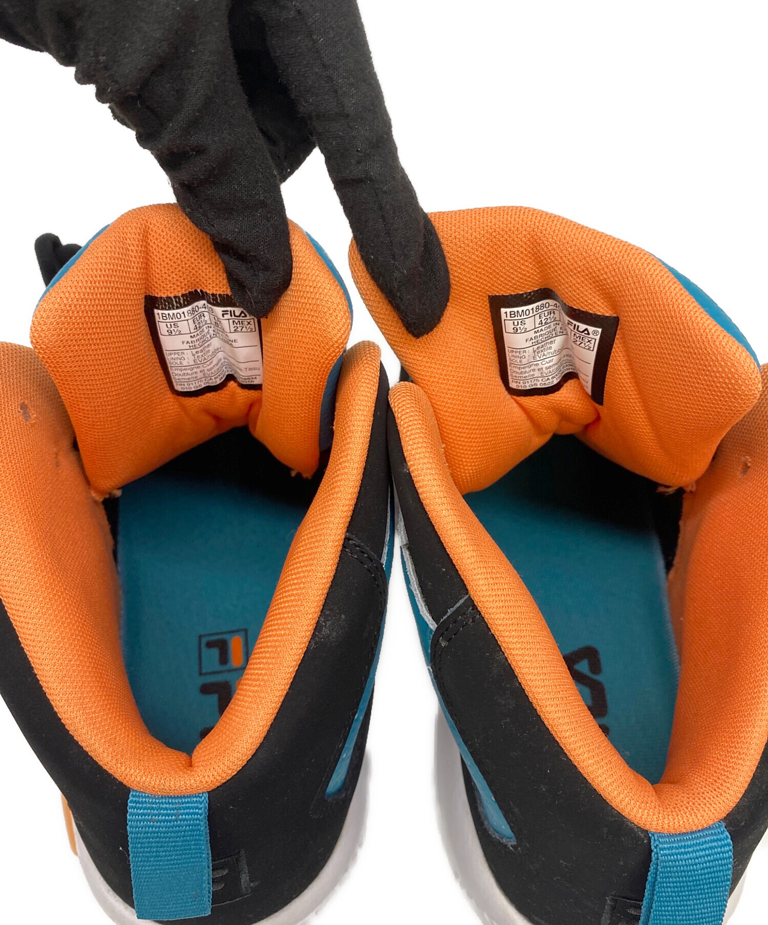 中古・古着通販】FILA (フィラ) ハイカットスニーカー ブラック×ブルー