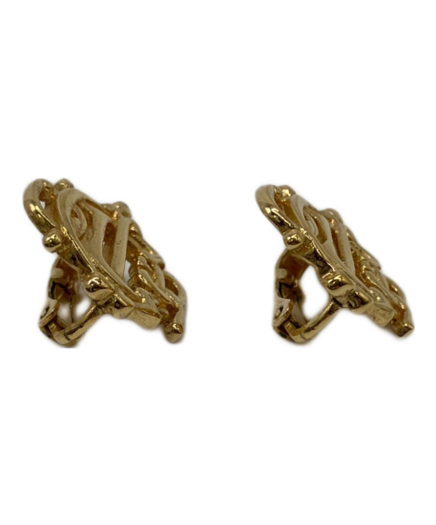 希少　オールド　ディオール　エンブレムロゴ　イヤリング　ピアス　ゴールド 中古・古着通販】Christian Dior (クリスチャン ディオール