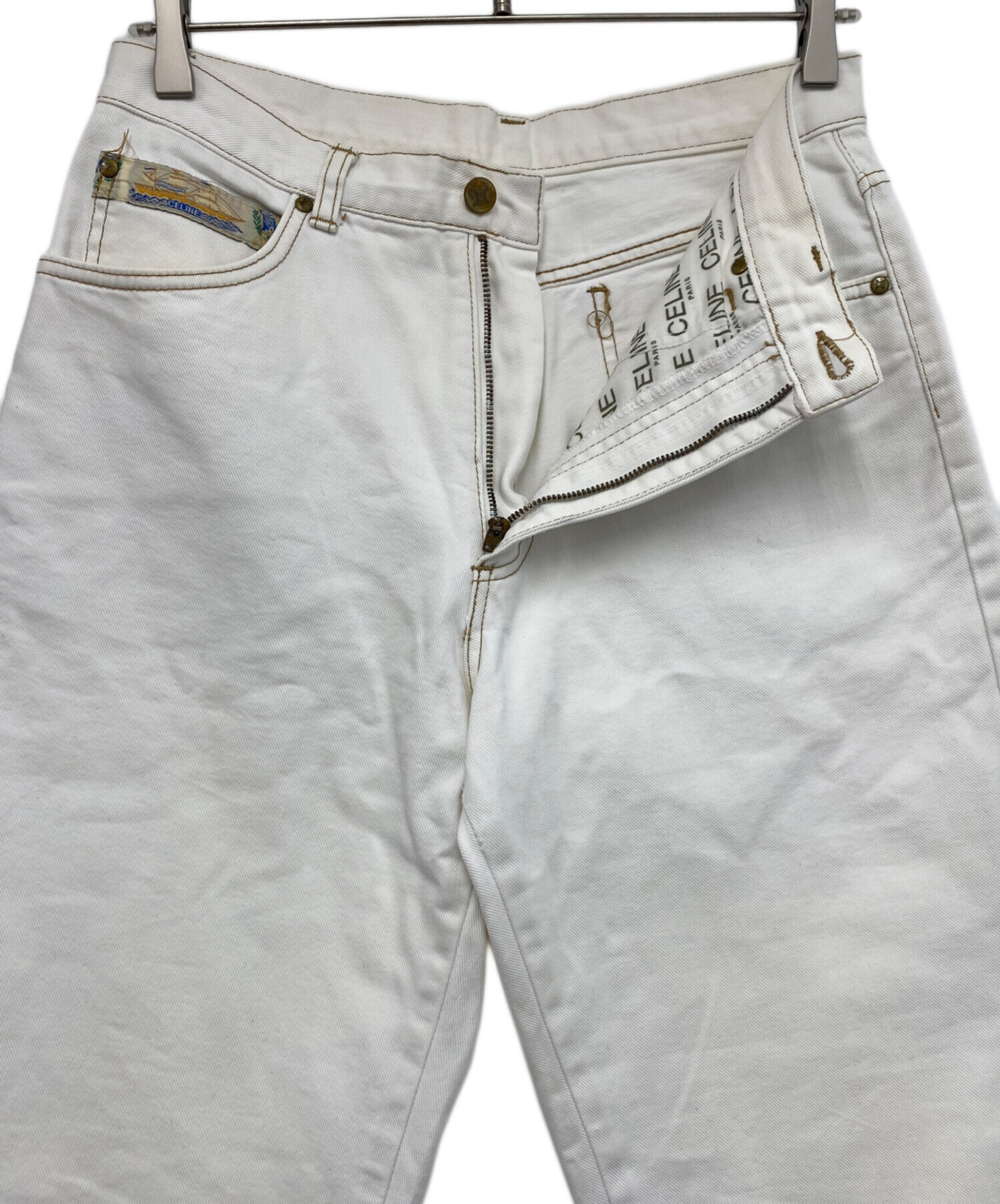 中古・古着通販】CELINE (セリーヌ) デニムパンツ ホワイト サイズ:W31
