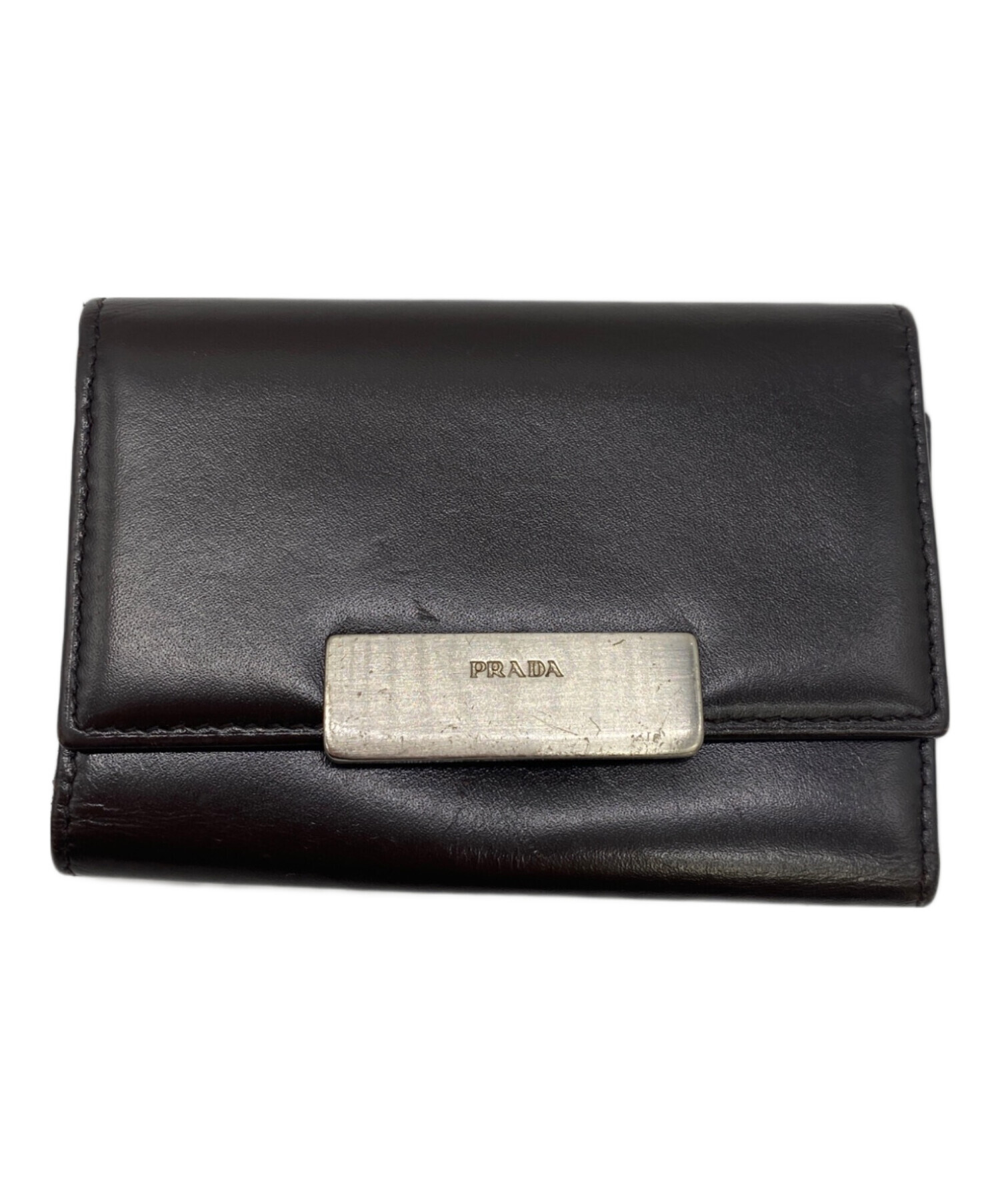 【未使用品】PRADA ダークブラウンキーケース 中古・古着通販】PRADA (プラダ) キーケース ブラウン サイズ:表記無し