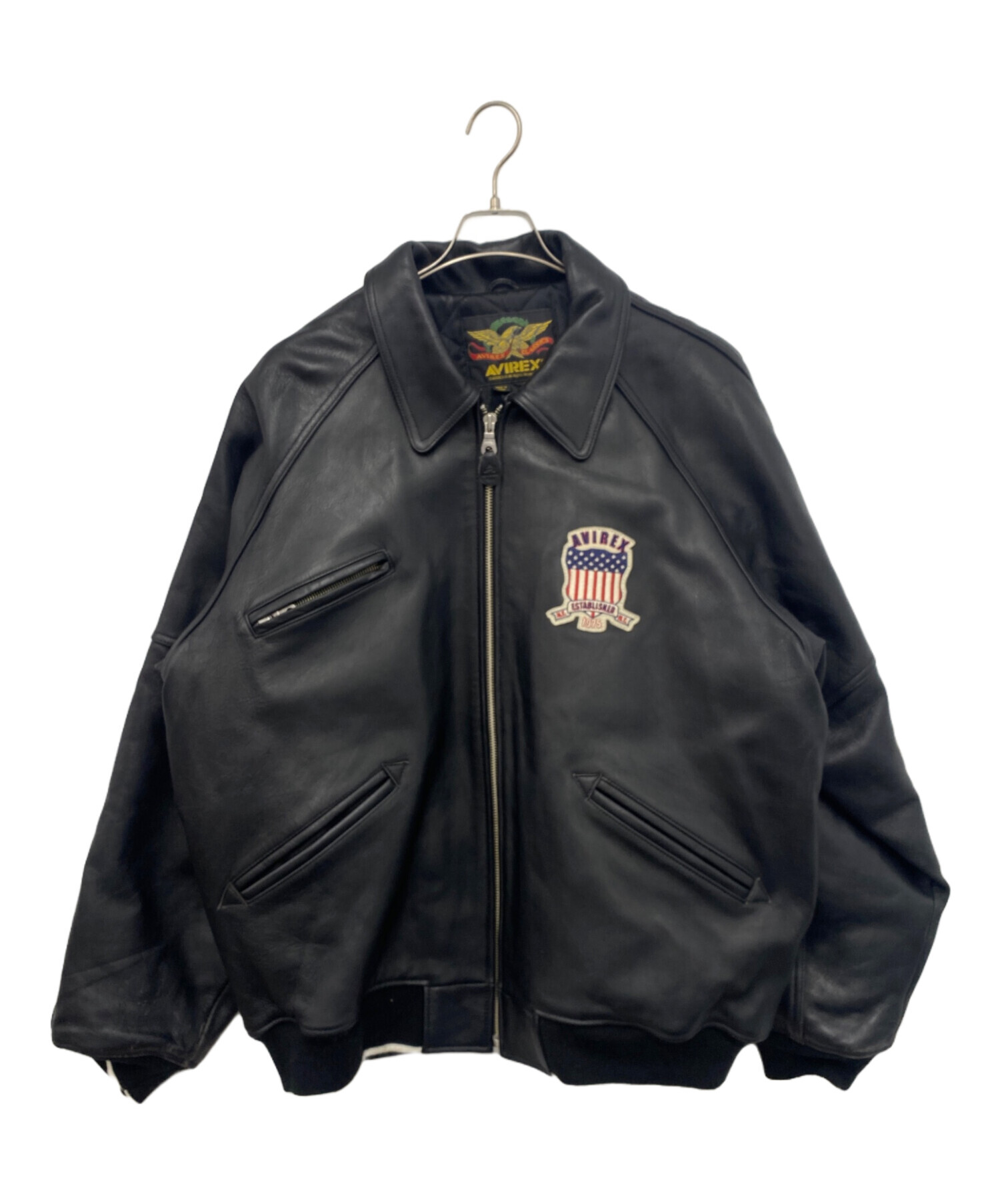 中古・古着通販】AVIREX (アヴィレックス) レザージャケット ブラック