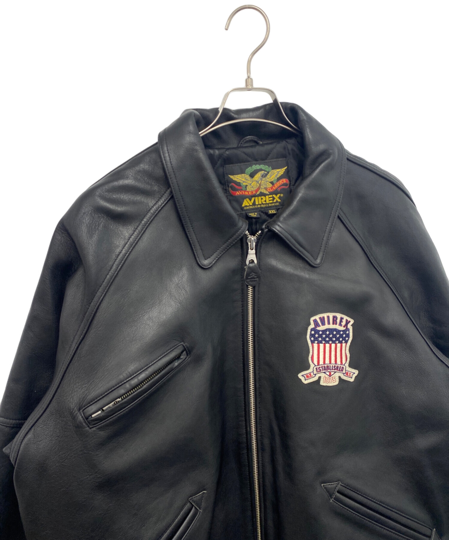 中古・古着通販】AVIREX (アヴィレックス) レザージャケット ブラック