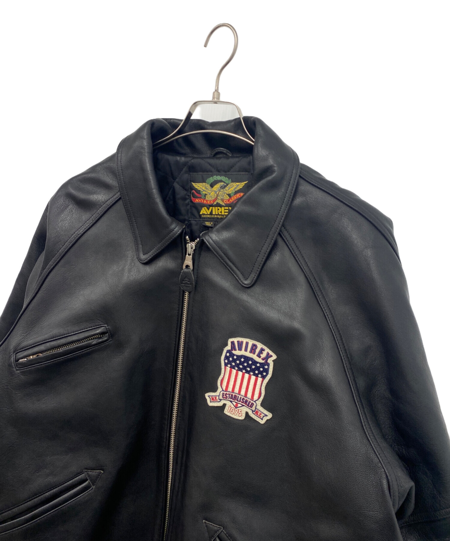 中古・古着通販】AVIREX (アヴィレックス) レザージャケット ブラック