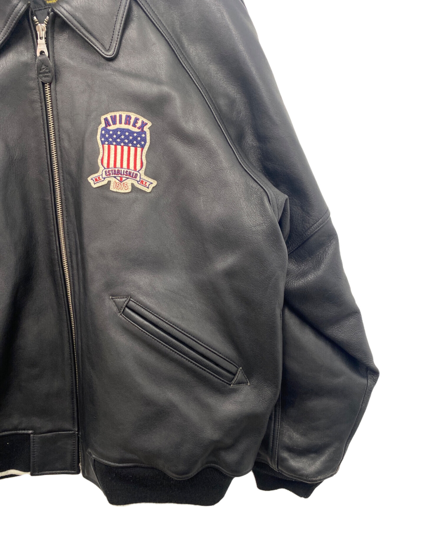 中古・古着通販】AVIREX (アヴィレックス) レザージャケット ブラック