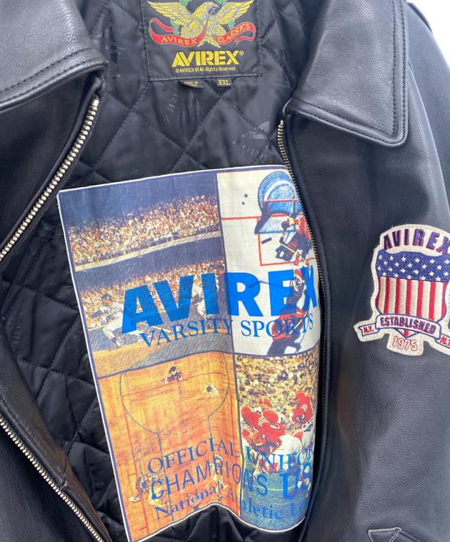 中古・古着通販】AVIREX (アヴィレックス) レザージャケット ブラック