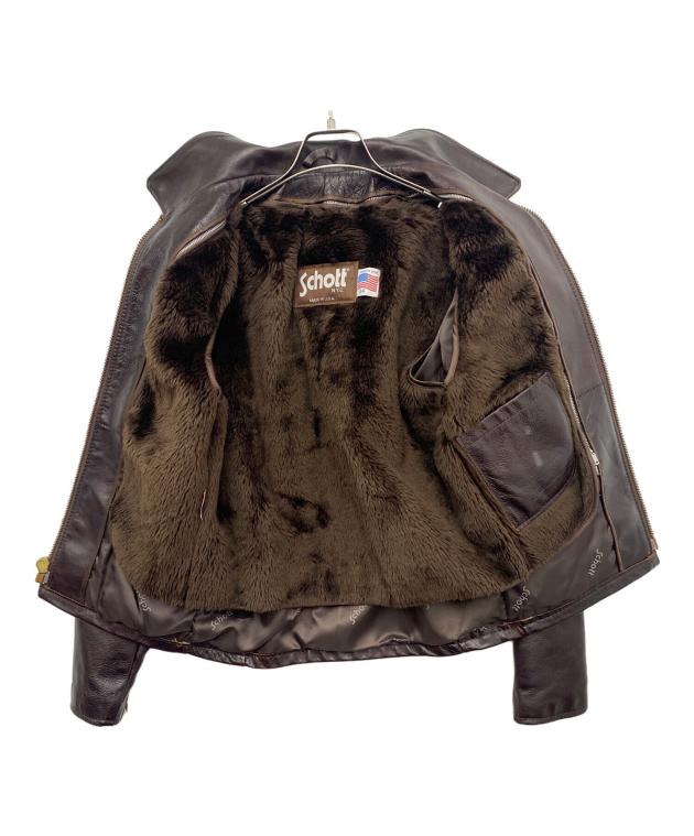 中古・古着通販】Schott (ショット) レザージャケット ブラウン サイズ