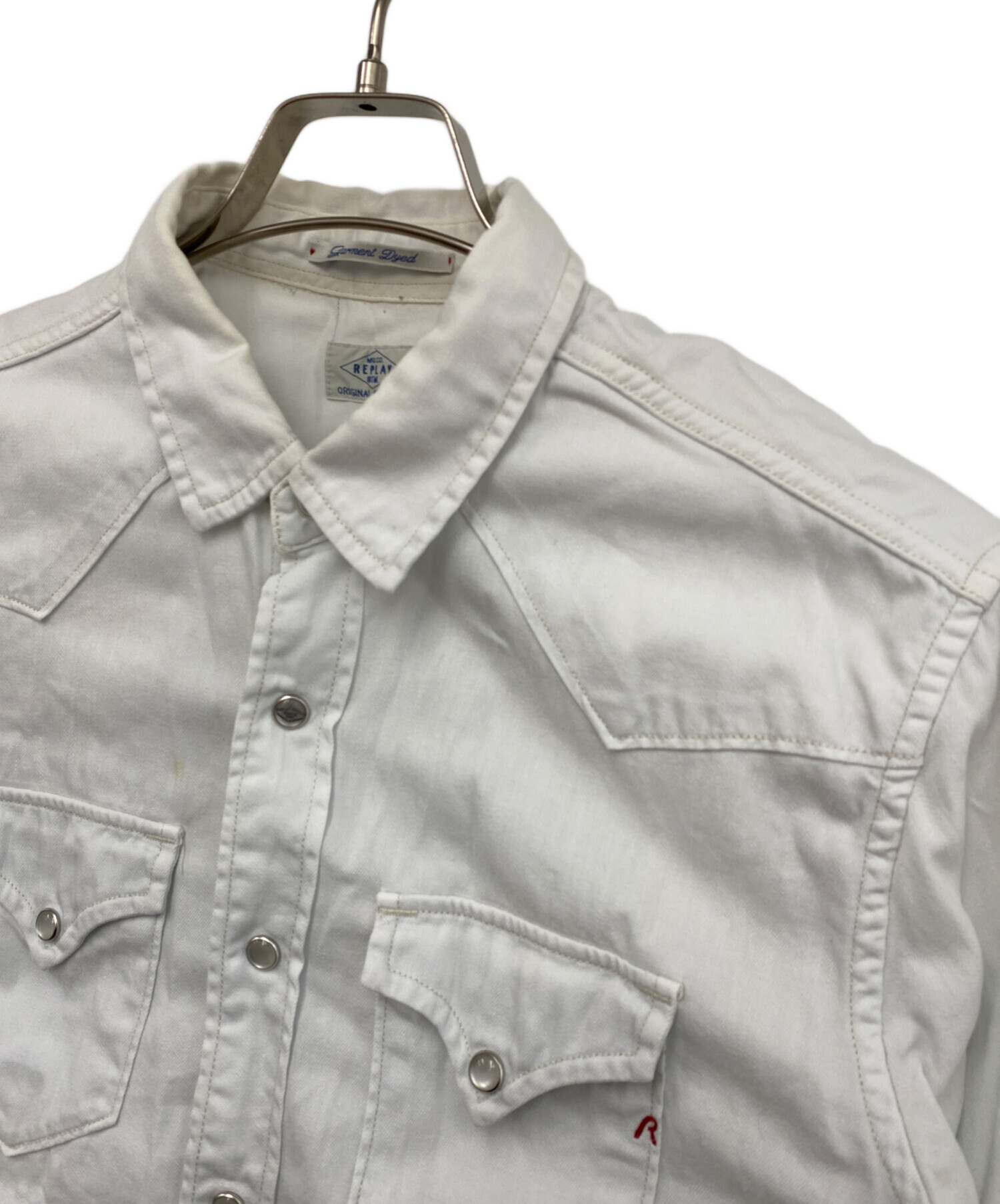 中古・古着通販】REPLAY (リプレイ) 長袖シャツ ホワイト サイズ:M