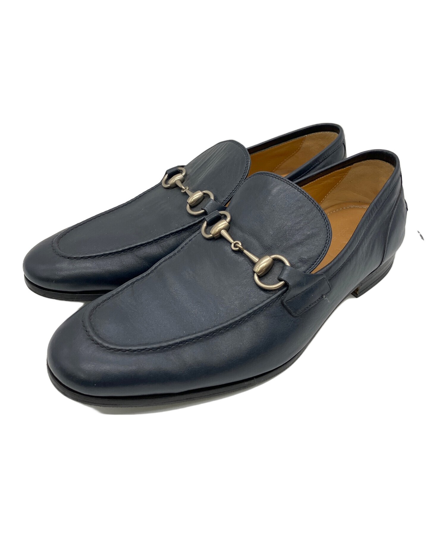 中古・古着通販】GUCCI (グッチ) ビットローファー ネイビー サイズ