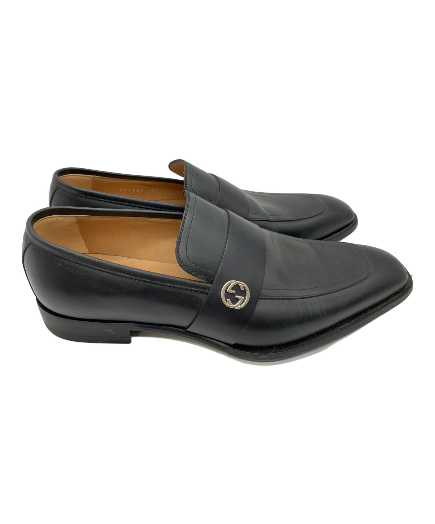 中古・古着通販】GUCCI (グッチ) ローファー ブラック サイズ:6 1/2