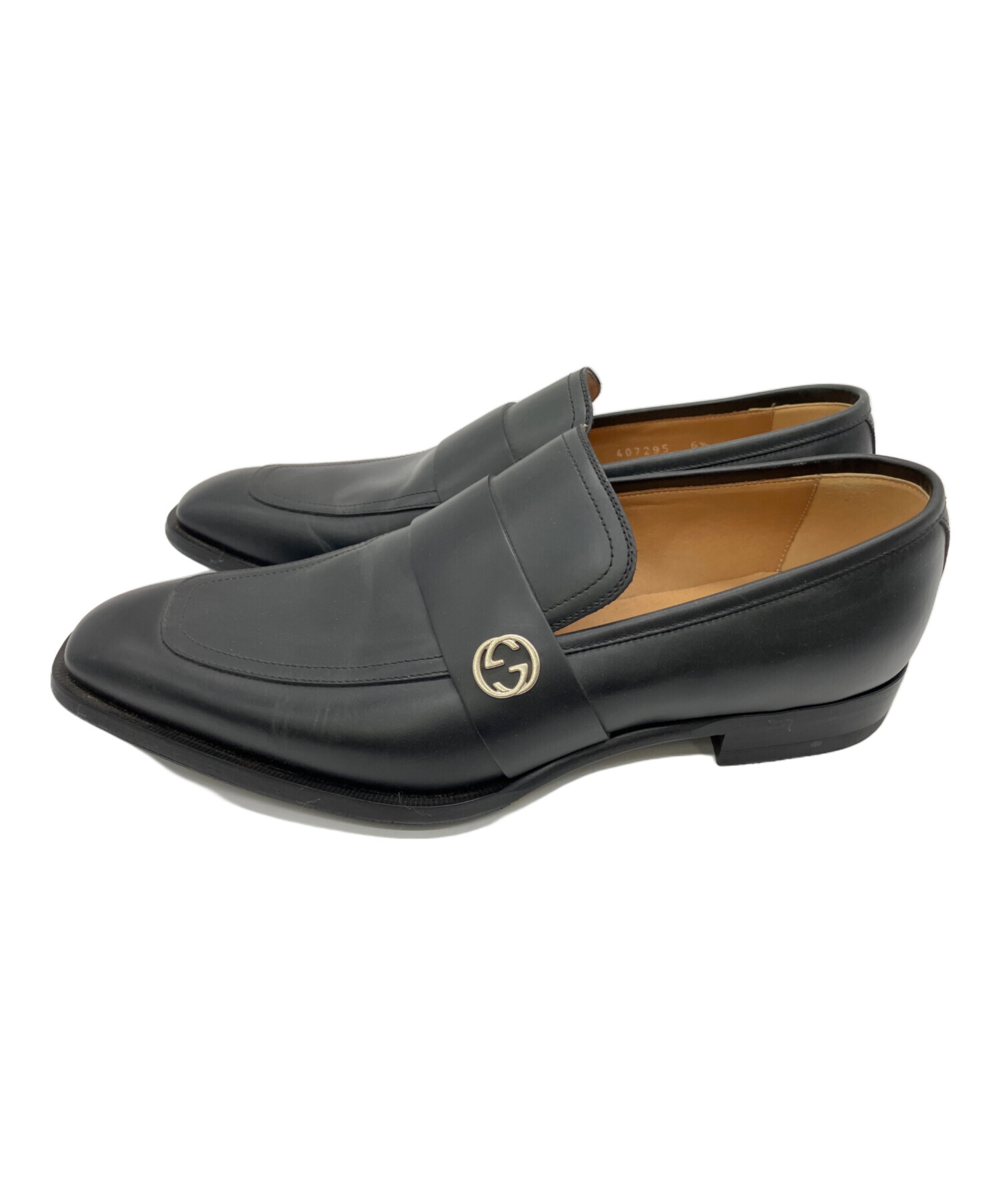 中古・古着通販】GUCCI (グッチ) ローファー ブラック サイズ:6 1/2 