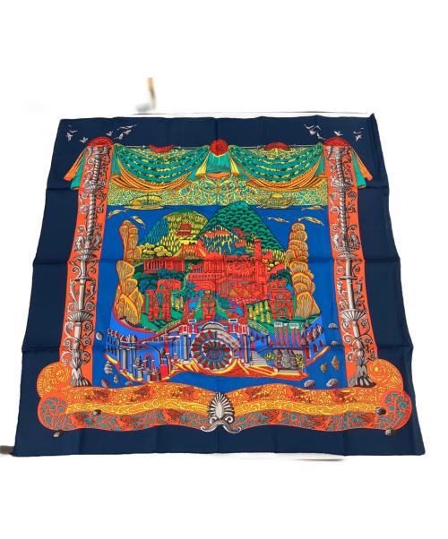 中古・古着通販】HERMES (エルメス) シルクスカーフ ネイビー