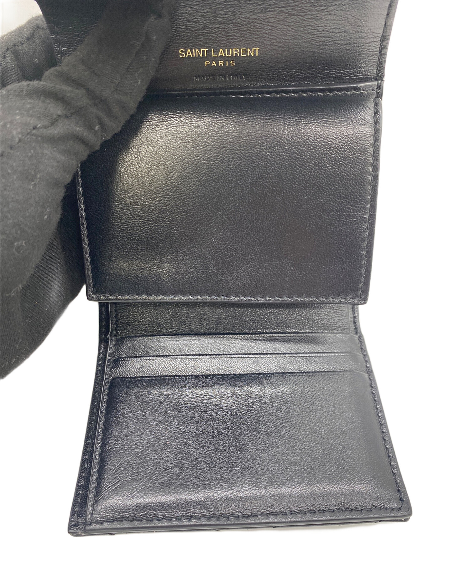 ◇サンローランパリ◇MRT692061/レザー/Vステッチ/折り財布/ブランド 中古・古着通販】Saint Laurent Paris (サンローランパリ) 3つ折り財布