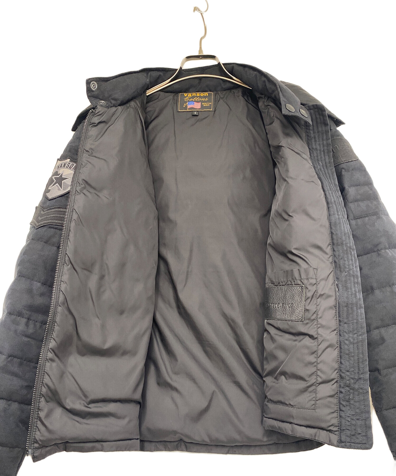 中古・古着通販】VANSON (バンソン) ダウンジャケット ブラック サイズ 