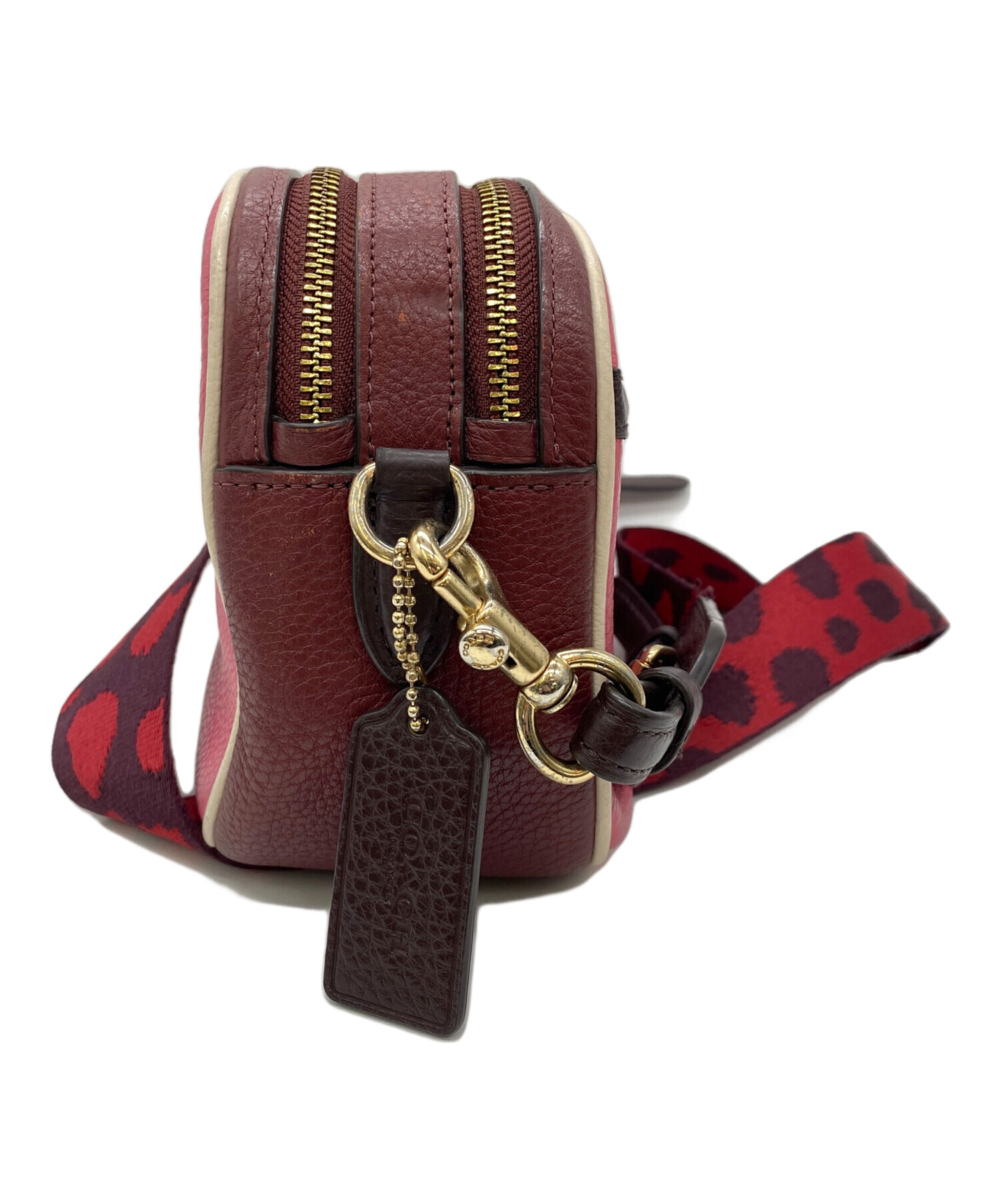 中古・古着通販】COACH (コーチ) ショルダーバッグ ピンク×レッド 