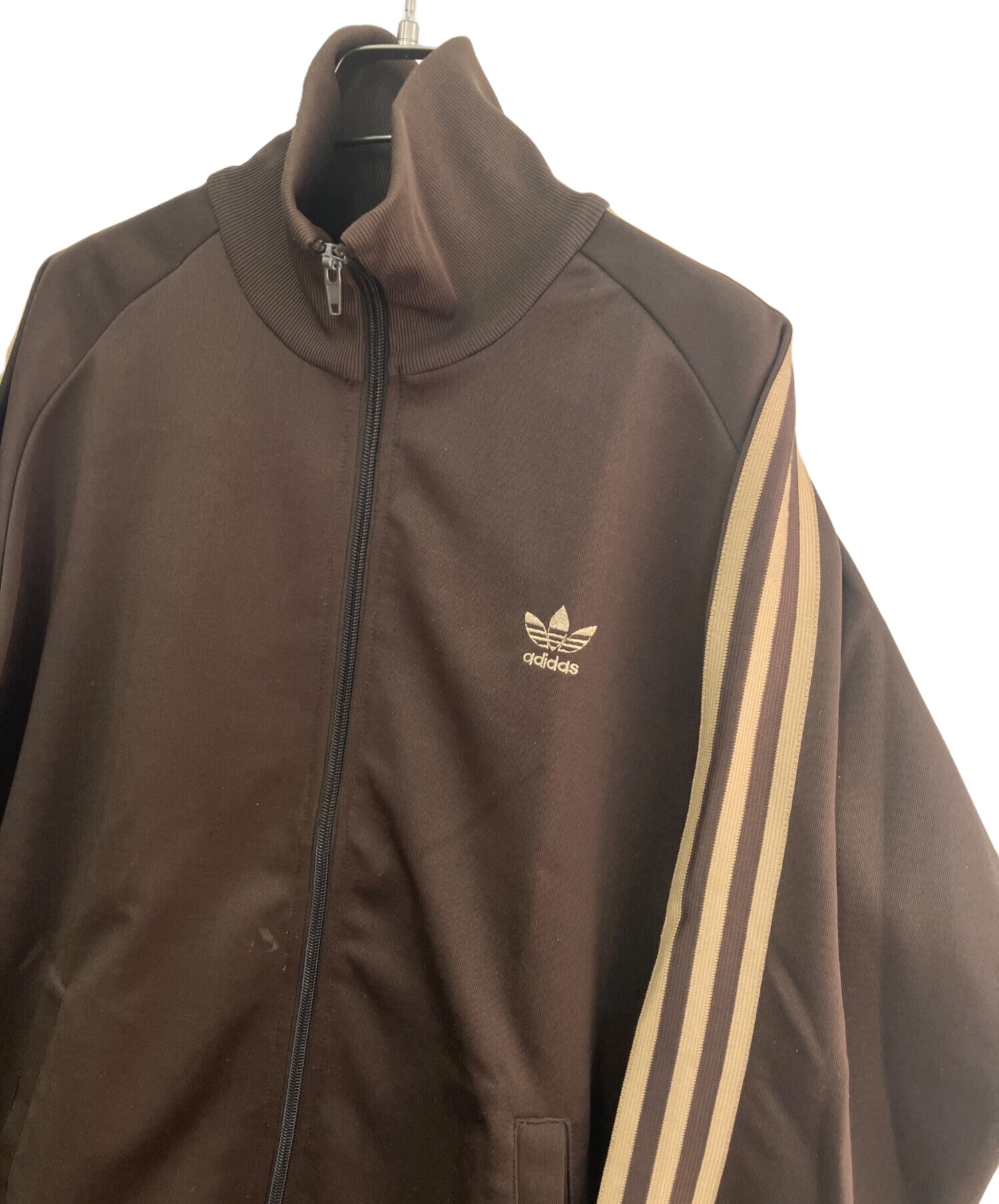 adidas 古着再構築　リメイクデニムブルゾン　トラックジャケット　ブラウン 中古・古着通販】adidas Originals (アディダスオリジナル) トラック