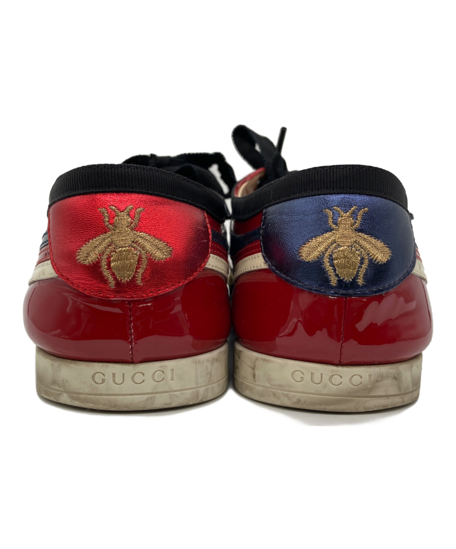 中古・古着通販】GUCCI (グッチ) エナメルシューズ レッド サイズ:27.5