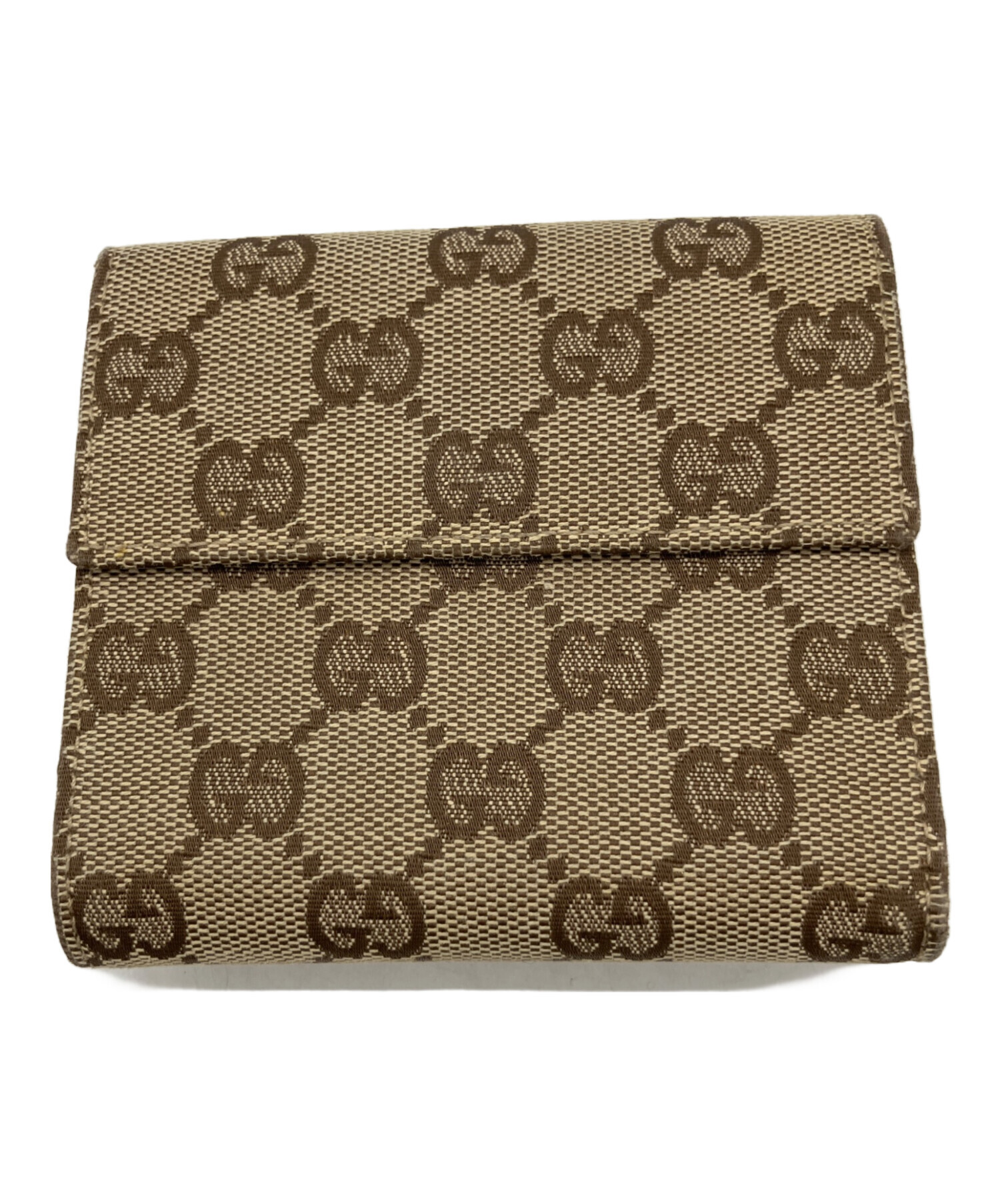 中古・古着通販】GUCCI (グッチ) 3つ折り財布 ベージュ×ブラウン 