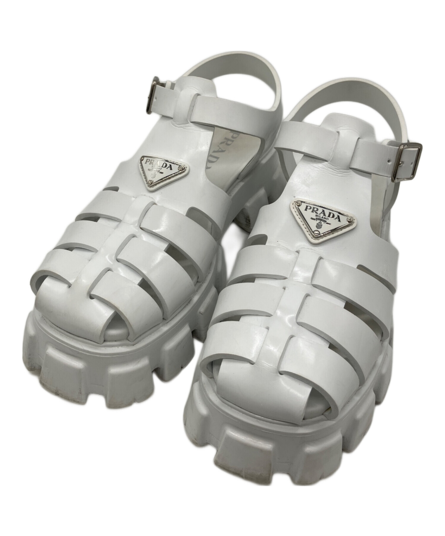 中古・古着通販】PRADA (プラダ) モノリス ホワイト サイズ:8