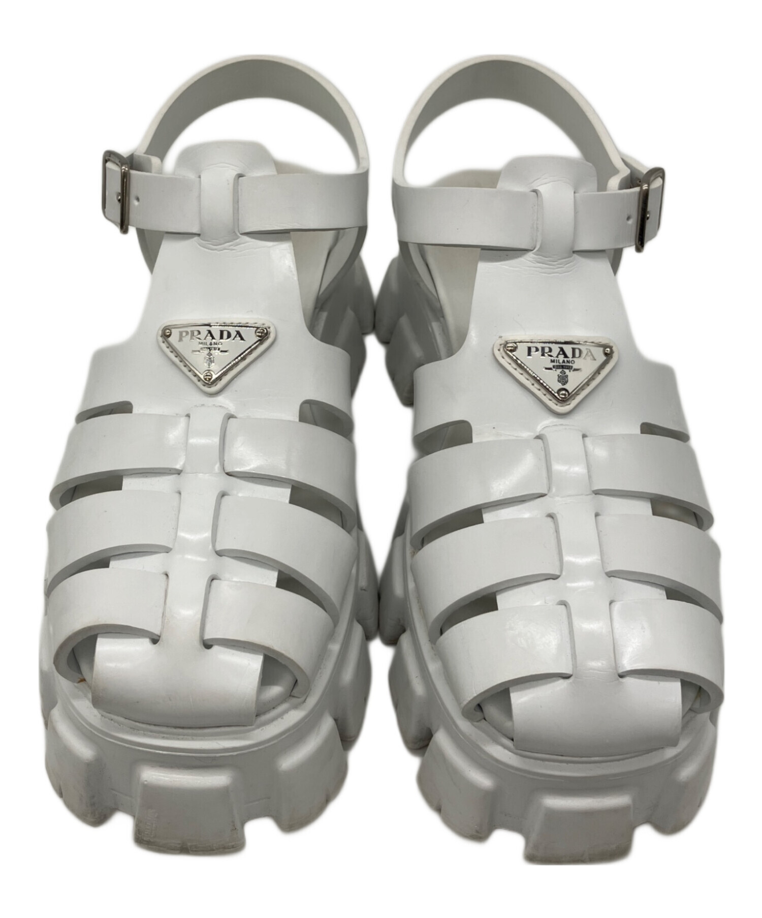 中古・古着通販】PRADA (プラダ) モノリス ホワイト サイズ:8